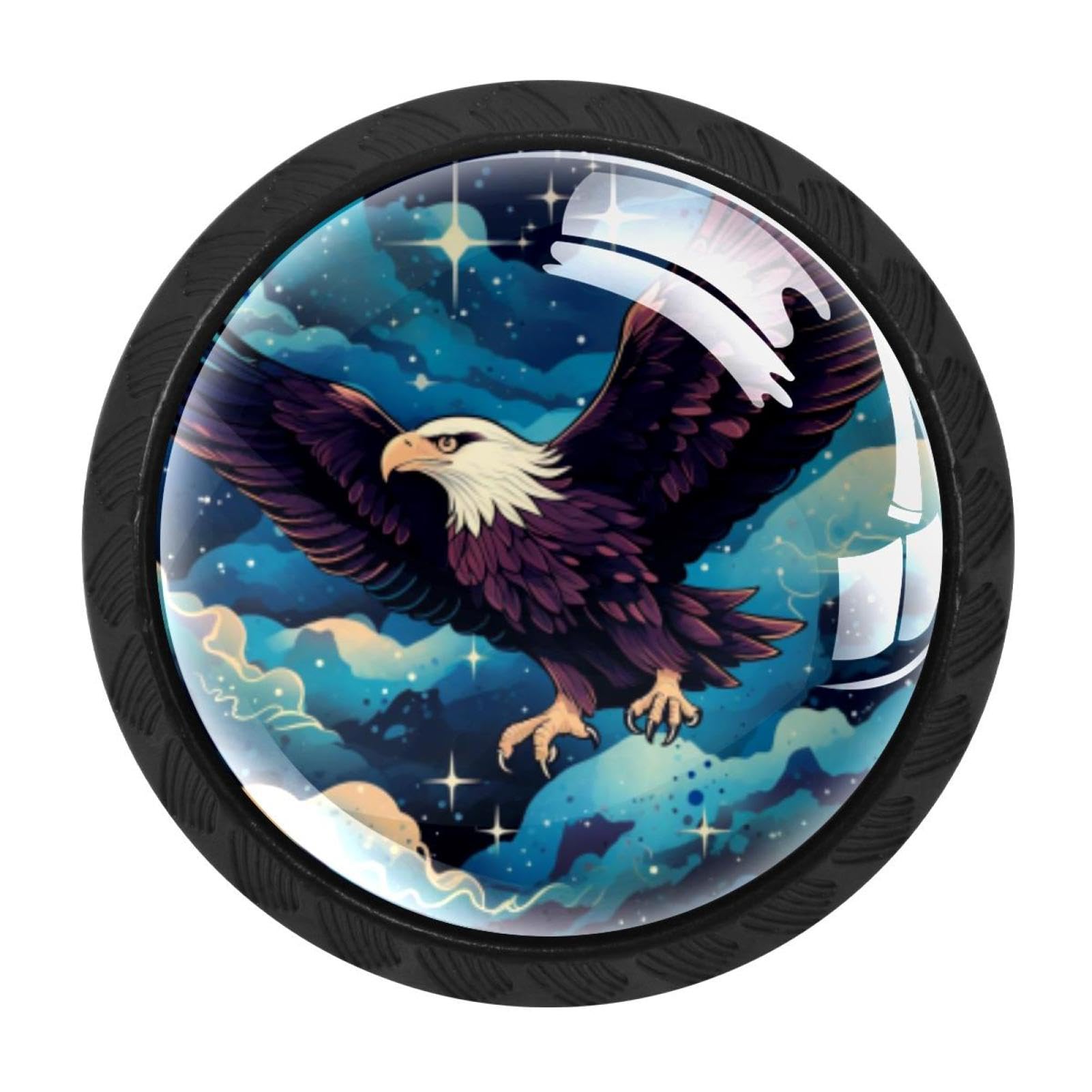 Chenzzzz Multicolored 08 4 Pack Starry Eagle Dresser Drawer Cabinet Knobs Round Crystal Glass Knobs Pulls Handles For Kitchen Wardrobe Cupboard Door Hardware