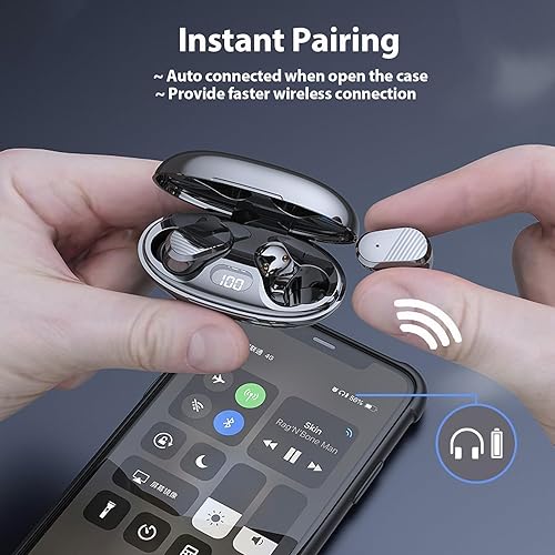 Miniatura 5 de Auriculares inalámbricos para dormir de lado, auriculares Bluetooth con cancelación de ruido para dormir pequeños auriculares para dormir pequeños