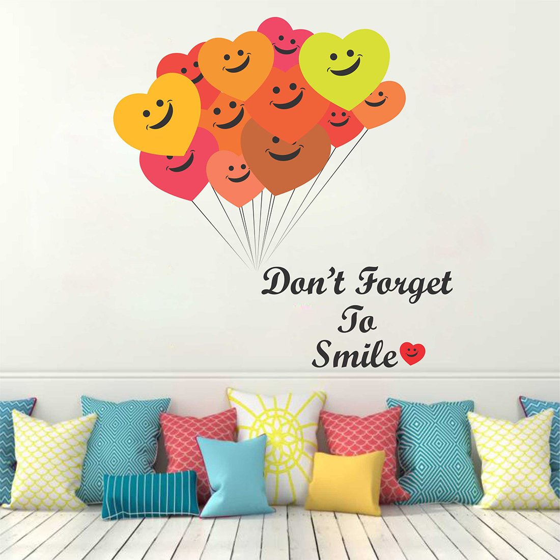 Wallstick Dont Forget Your Smile wallsticker (Vinyl 55 cm x 55 cm)-image-37