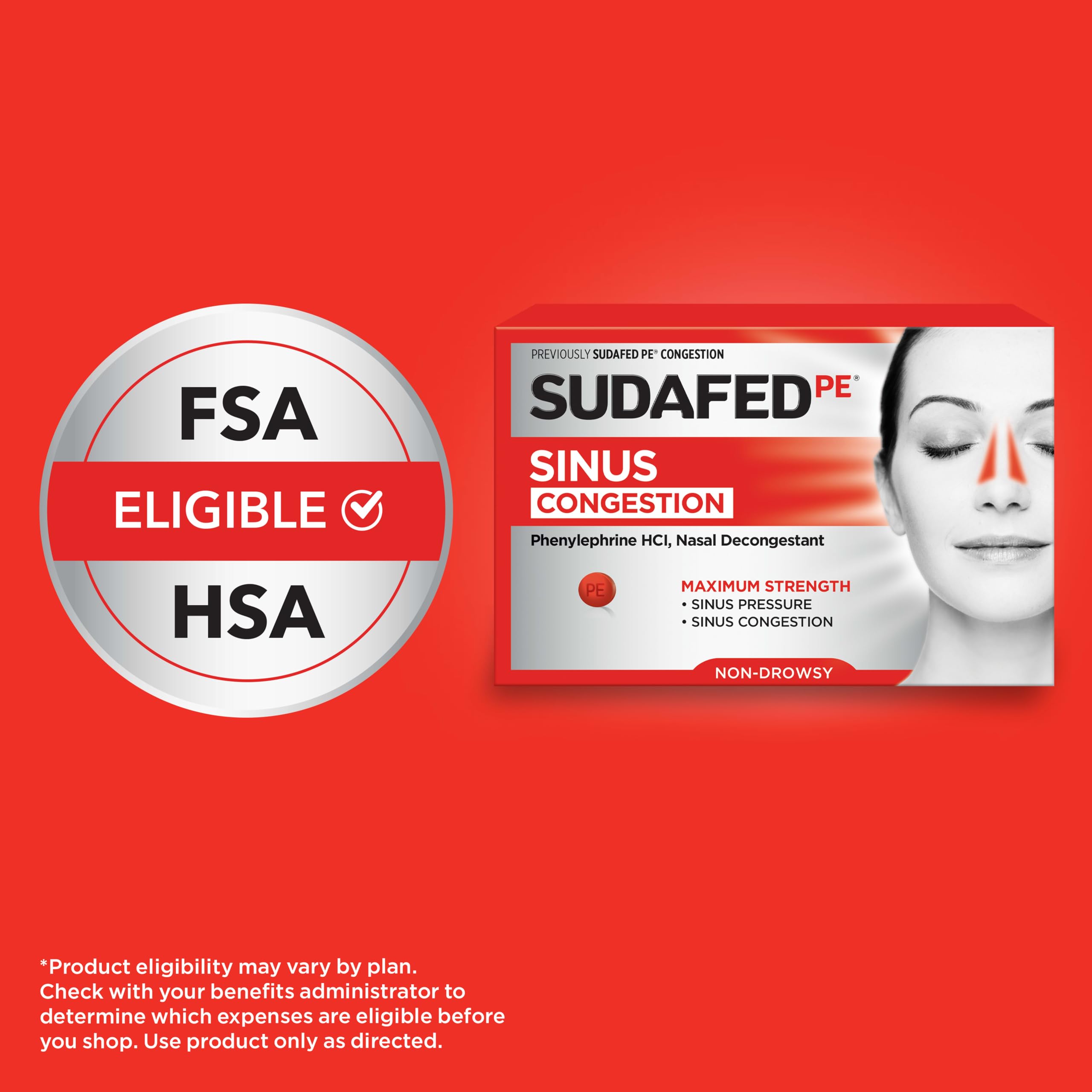 Sudafed PE Sinus Congestion Relief Tablets, 10 mg Phenylephrine HCI, 36 Ct — Amazon image 4