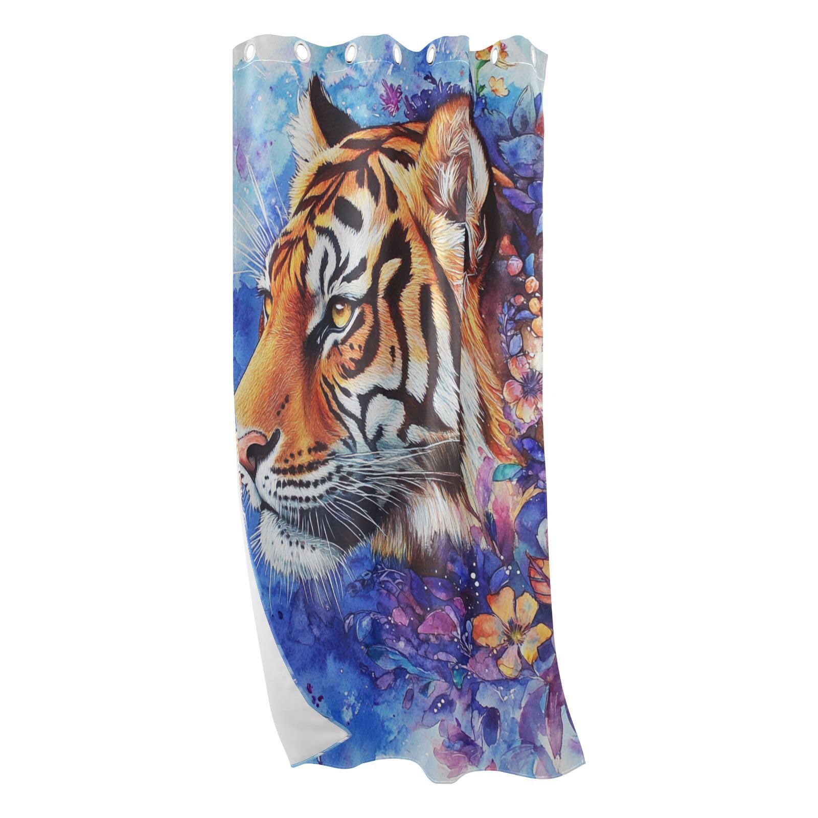 Rideaux occultants pour dormir dans le noir | Motif aquarelle lion