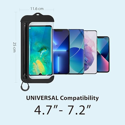 Miniatura 2 de Bone Funda impermeable para teléfono, IPX8 impermeable para natación, bolsa seca bajo el agua con cordón para esnórquel, barco, pesca, compatible