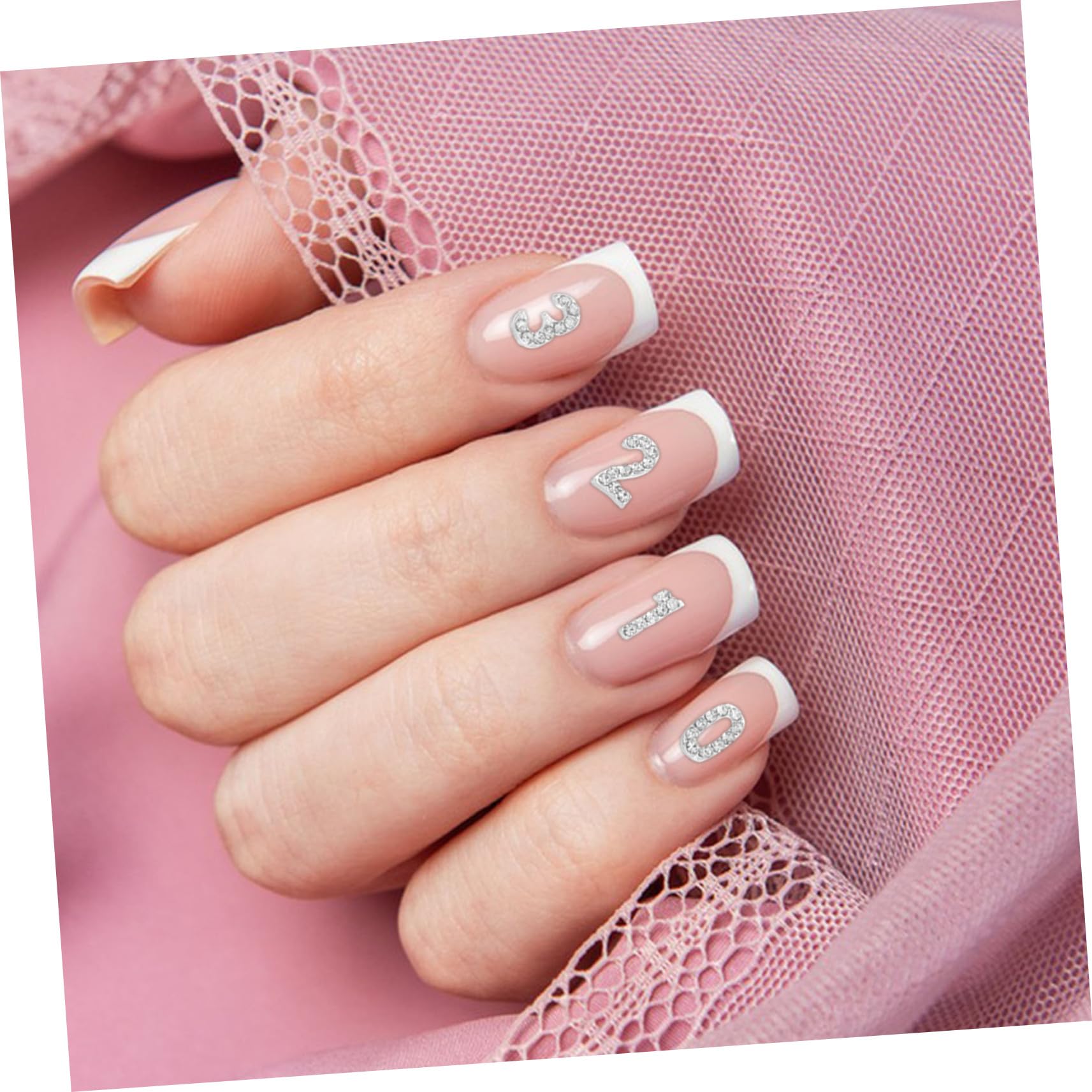 100 Pezzi Nail Art Charms Numeri Cristalli Flatback per Unghie Brillanti Gioielli Manicure Decorazioni per Feste e Uso DIY Facile
