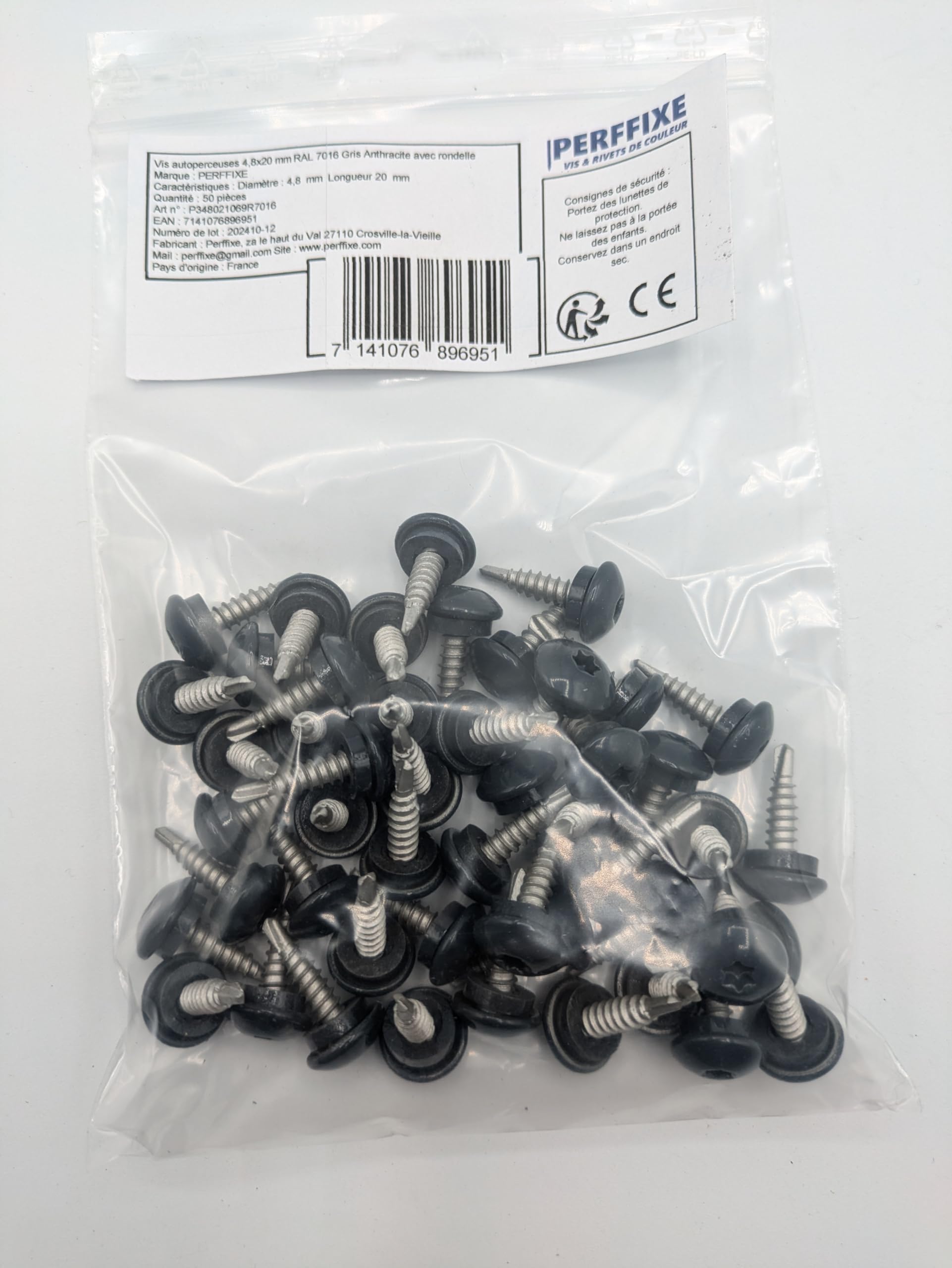 Viti Per Pannelli Facciali 4,8x38 Mm RAL 7016 Grigio Antracite Inox A2 - Confezione Da 50 Pezzi - Foto 9