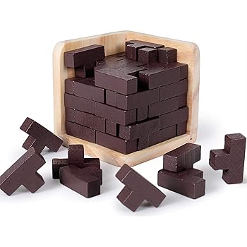 Amazon Com Rolimate Brain Teaser 3d Wooden Puzzle T Shaped Educational Puzzles For Kids And Adults Geometric Intellectual Jigsaw Puzzle 54pcs Blocks Explore Creativity Problem Solving Gift Desk Puzzles Toys Games
