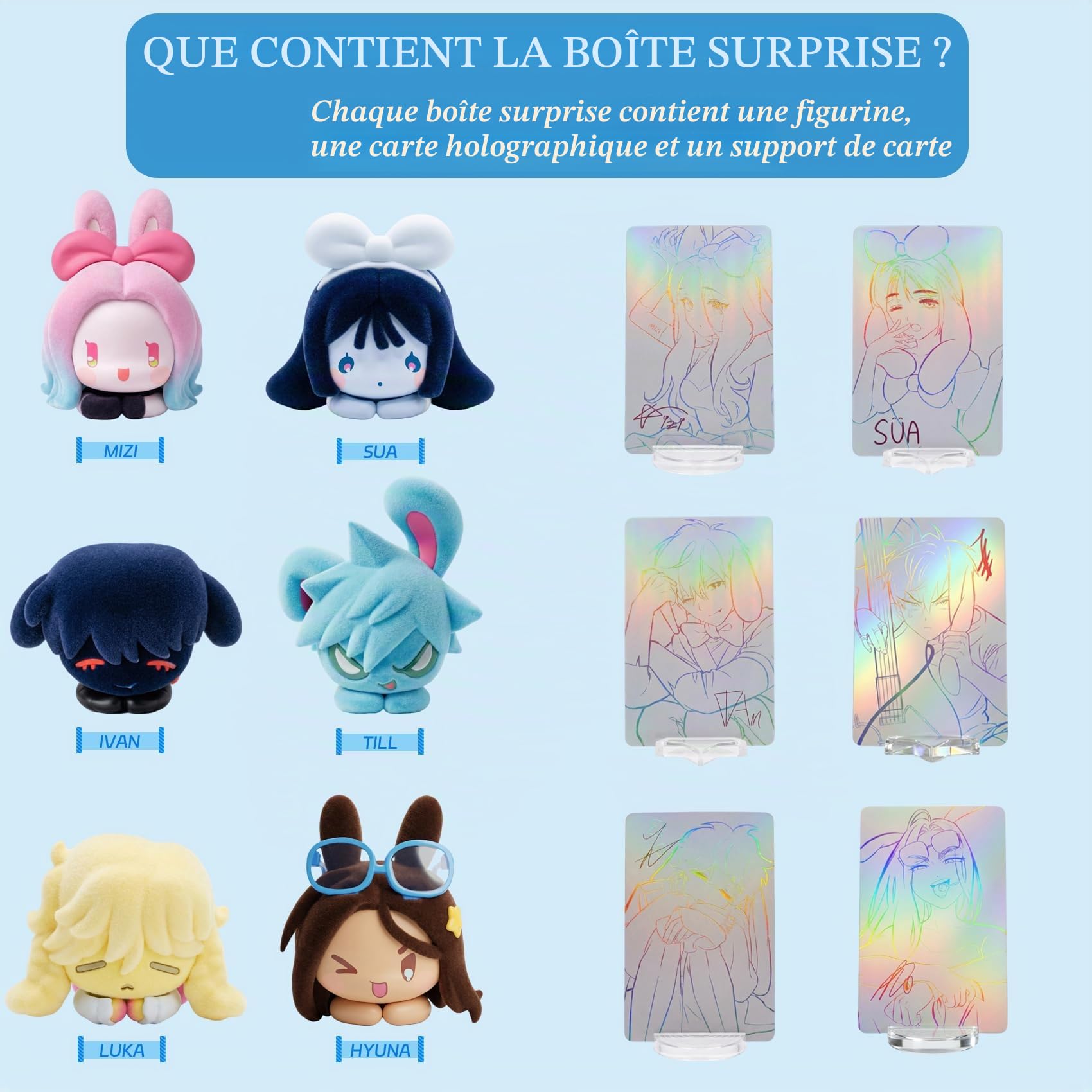 Alien Stage Bunny Series Blind Box Figurines, Anime ALNST sous Licence Officielle Mystery Figurines (Ensemble Complet, Contient Les 6 Personnages)