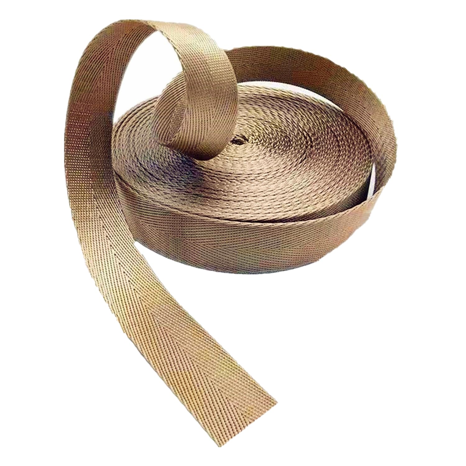 FGJsfhrDTU Webbing, Nylon Band Herringbone 1.5 Inch Multicolor 5-20 Yard(Khaki,5 yard)