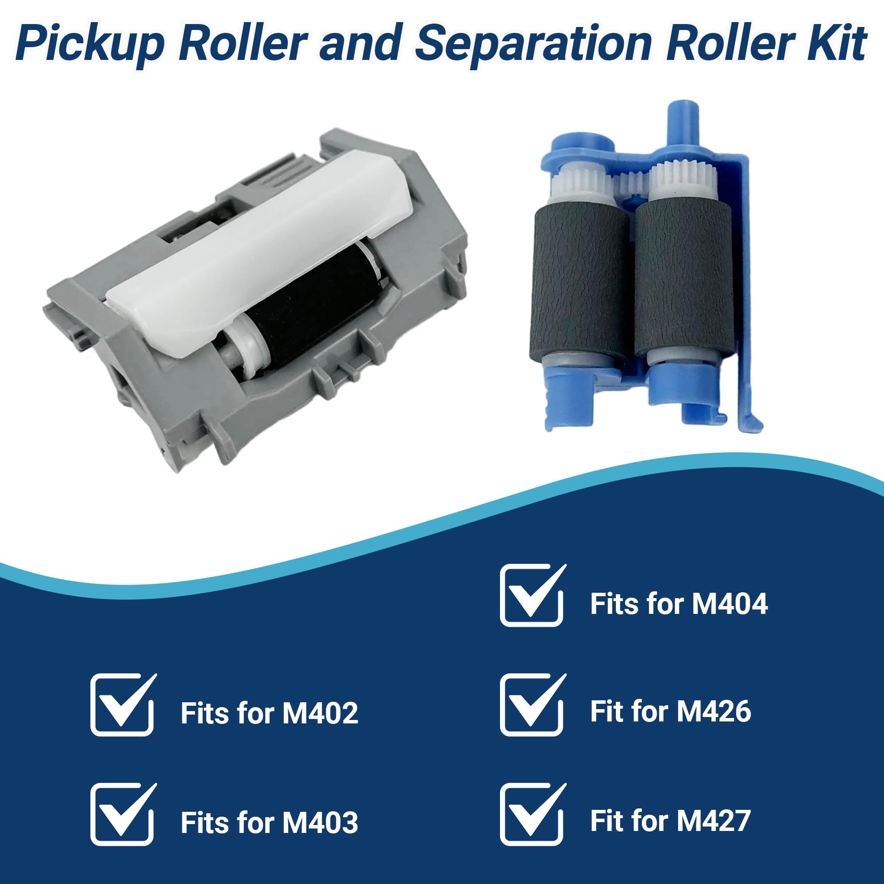 Replace RM2-5397-000CN RM2-5452-000 Tray 2 Roller Kit Fit for HP Laserjet M402 M403 M404 M426 M427, Roller Replacement Kit Including Pickup Roller and Separation Roller Kit