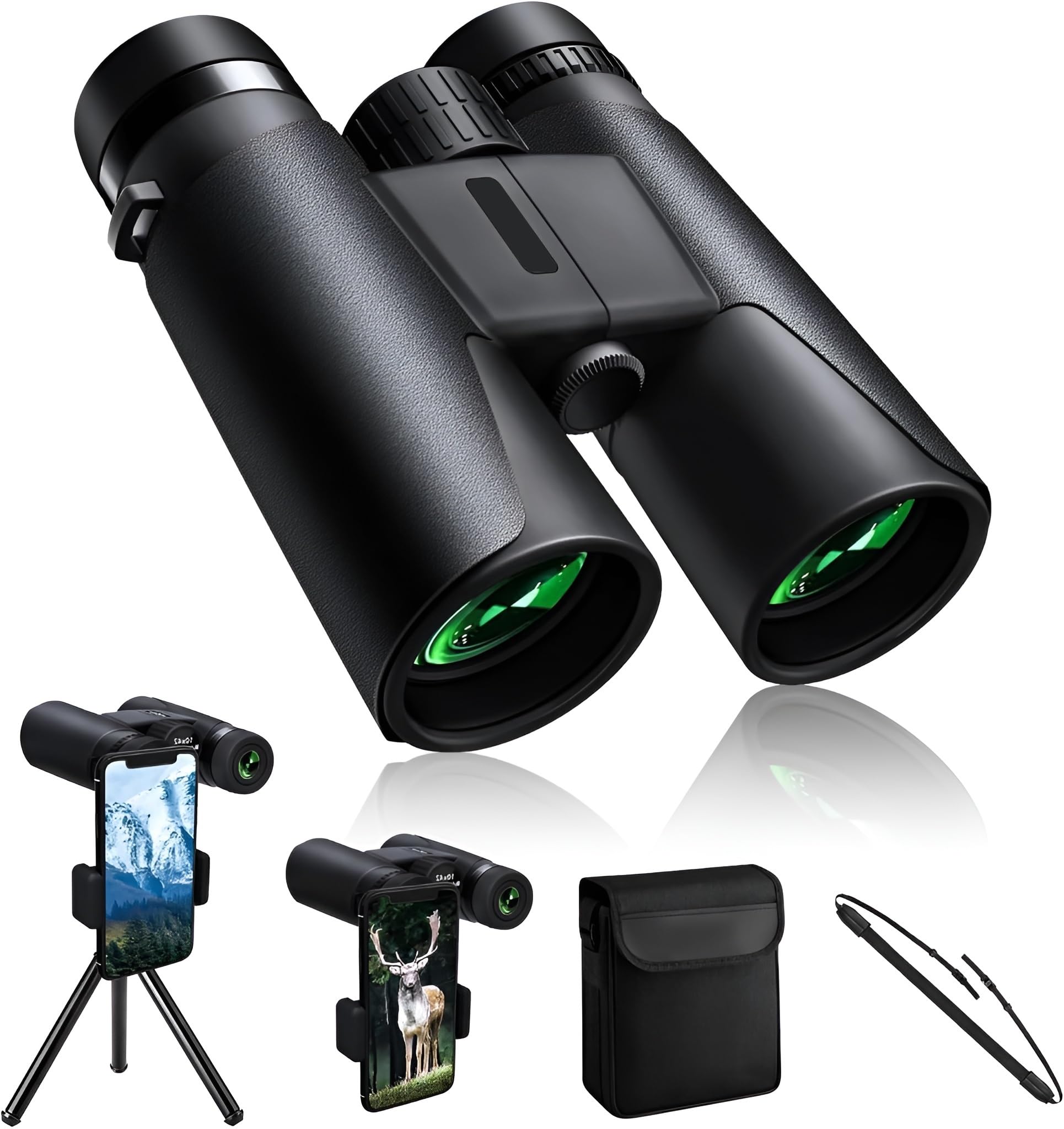 10x42 HD Binoculars for Long Distance with Phone Adapter| BAK4 Prism, Easy Focus | Waterproof Wide View Binocular for Bird Watching | Travel, Wildlife, Outdoor, Sports, Safari-picture-23