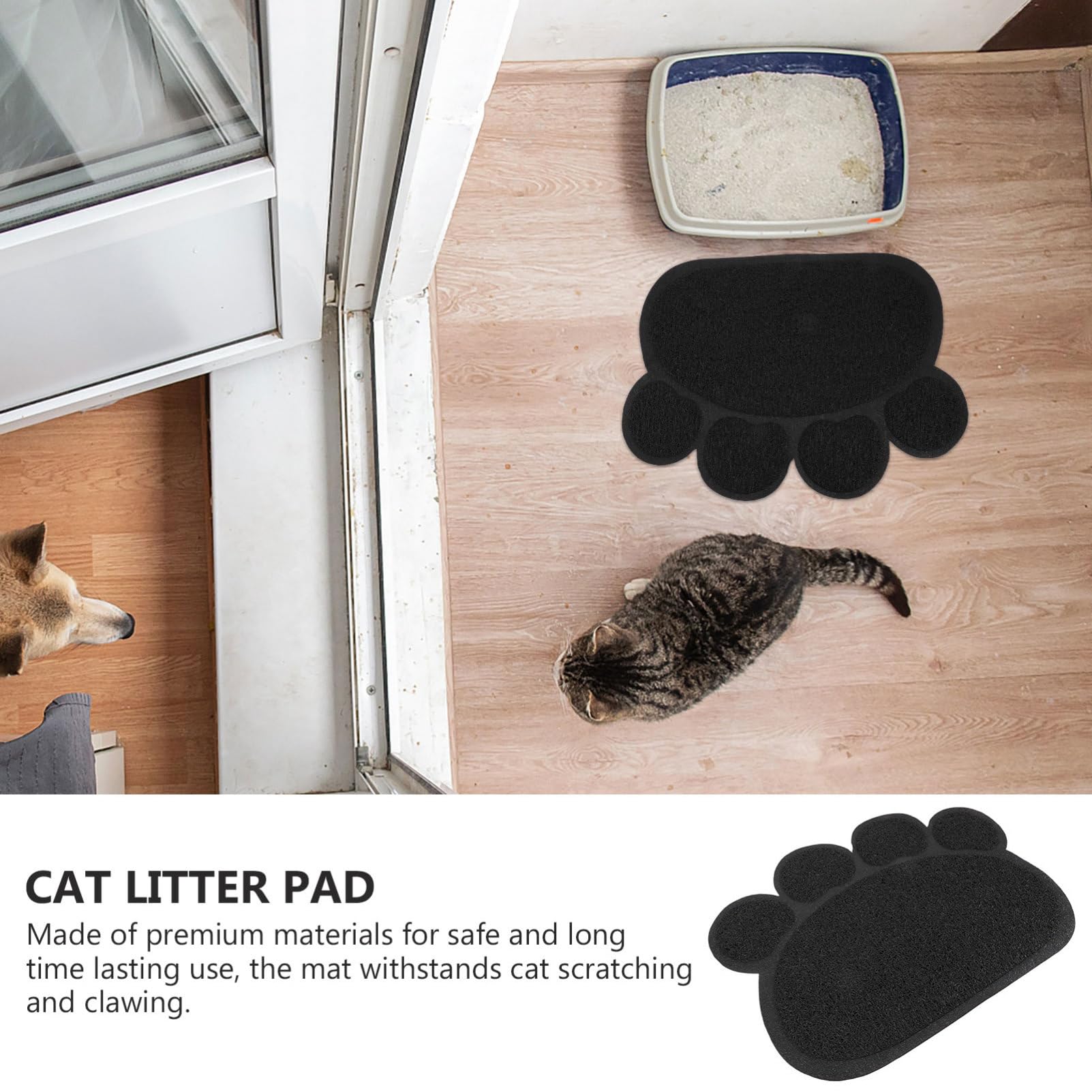 COLLBATH Katzenstreumatte Für Boden Innenbereich Haustiermatten Einfach Reinigen Rutschfeste Matte Schützen Katzenstreu Katzenstreuunterlagen Haustierbedarf Für Zuhause