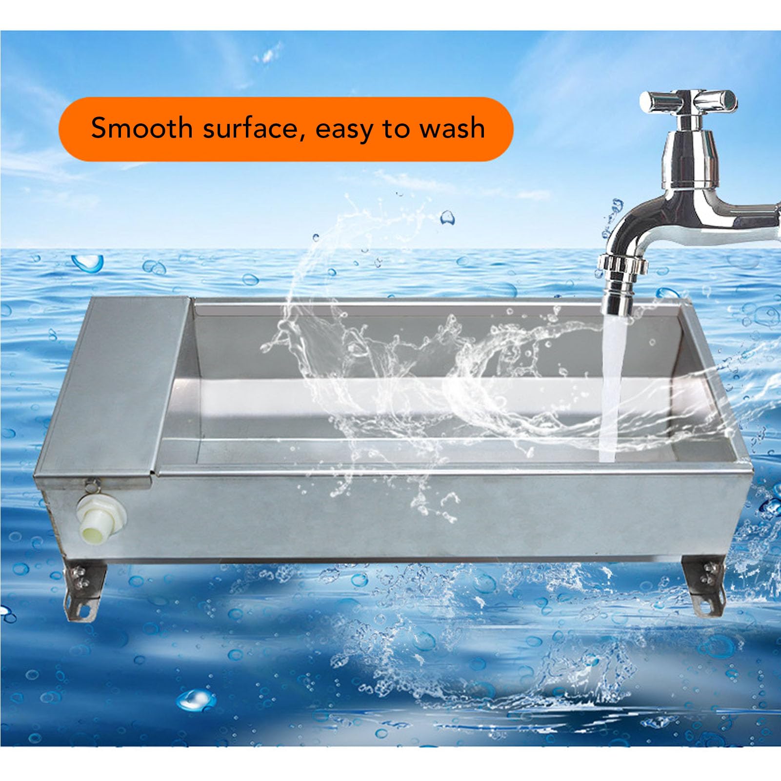 Haofy de Bebedero Automático de 50x21 Cm de Gran Capacidad con Acero Inoxidable para un Suministro Constante de Agua, Conservación Eficiente, para Pollo, Pato, Ganso, Vaca, Oveja, Granja,