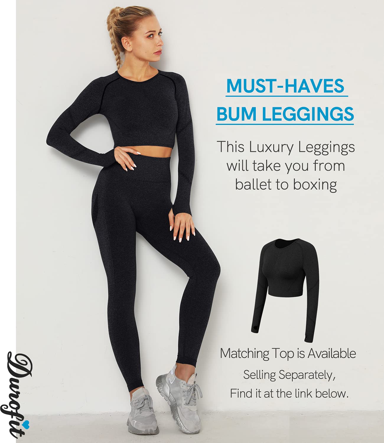 DUROFIT Leggins Donna Push up Leggings Sportivi Vita Alta Anticellulite Pantaloni Palestra per Fitness Yoga Pant
