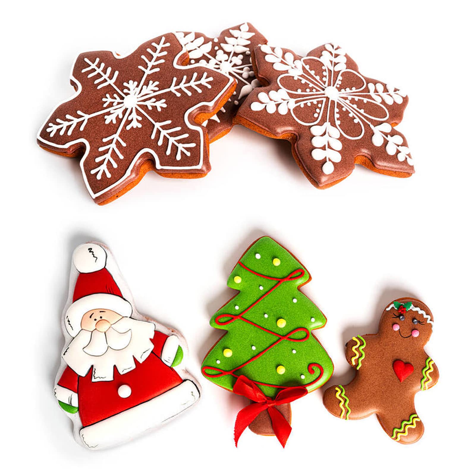 Set 9 Stampi Per Biscotti Di Natale In Acciaio Inox | Formine Tagliabiscotti: Omino, Albero, Stella, Campana | 4,5 Cm