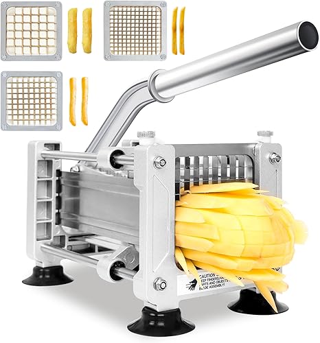Miniatura 10 de Cortador comercial de papas fritas, cortador de patatas con cuchillas de acero inoxidable de 1/4 ", 3/8", 1/2 ", cortador de papas fritas para