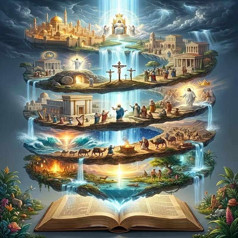 DIYBEADDOT Books Diamond Art Kits for Adults 5D Diamond Painting Kits for Scene of Jesus World DIY Full Round Drill Diamond Painting Kits Gem Art Home Wall Decor 13.9 x 13.9 inch