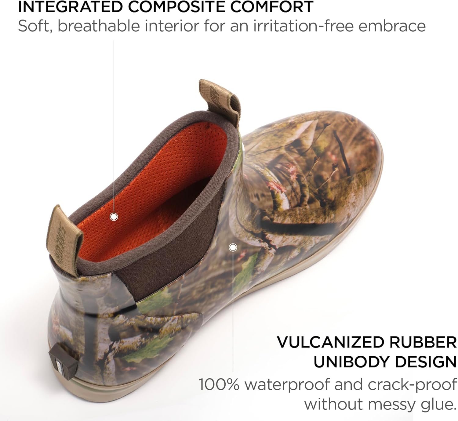 SUREWAY Men's Ankle Fishing Deck Boots for Men-Waterproof,Professional Non-Slip Soles for Wet Slippery Surface,Neoprene Rubber Rain Boot/Shoes for Hunting Boating Gardening - Image 4