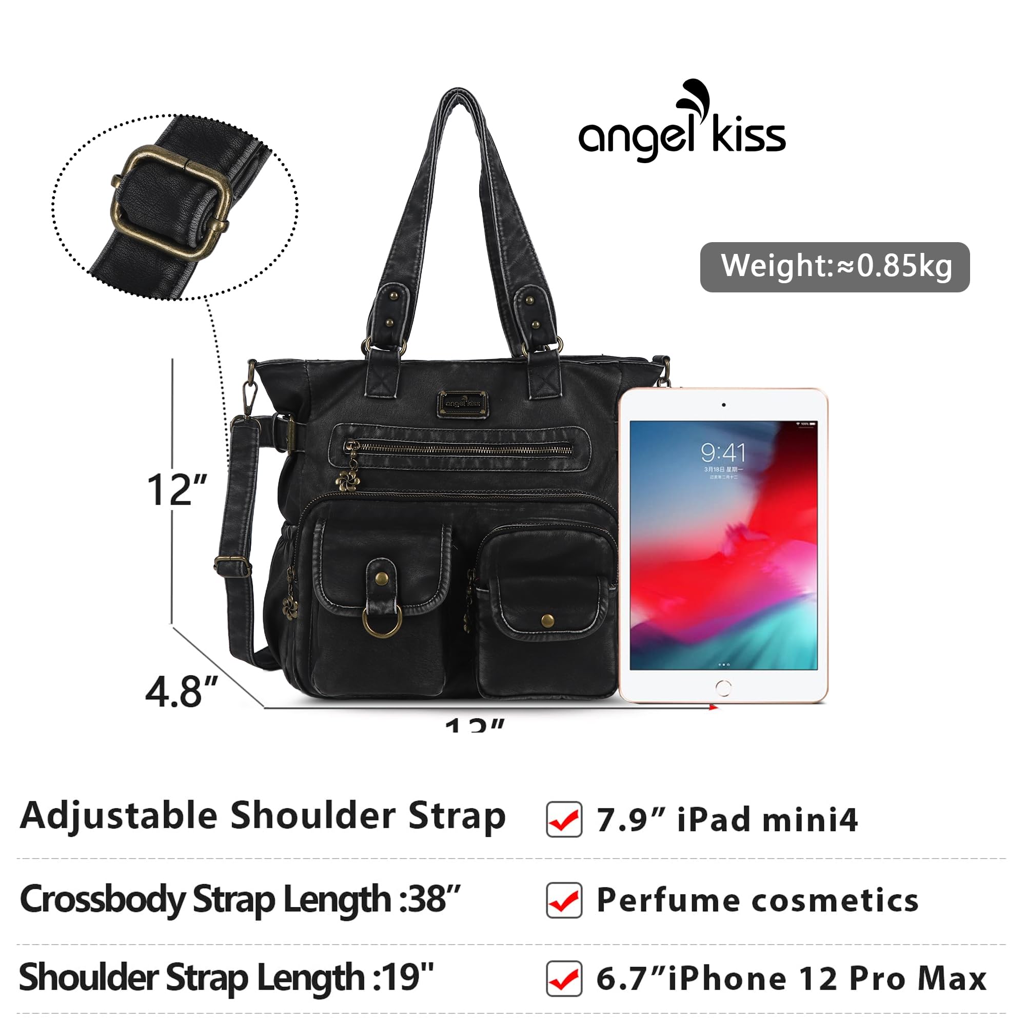 Angelkiss torebki dla kobiet PU tote tornister torby dla kobiet kieszenie torby na ramię