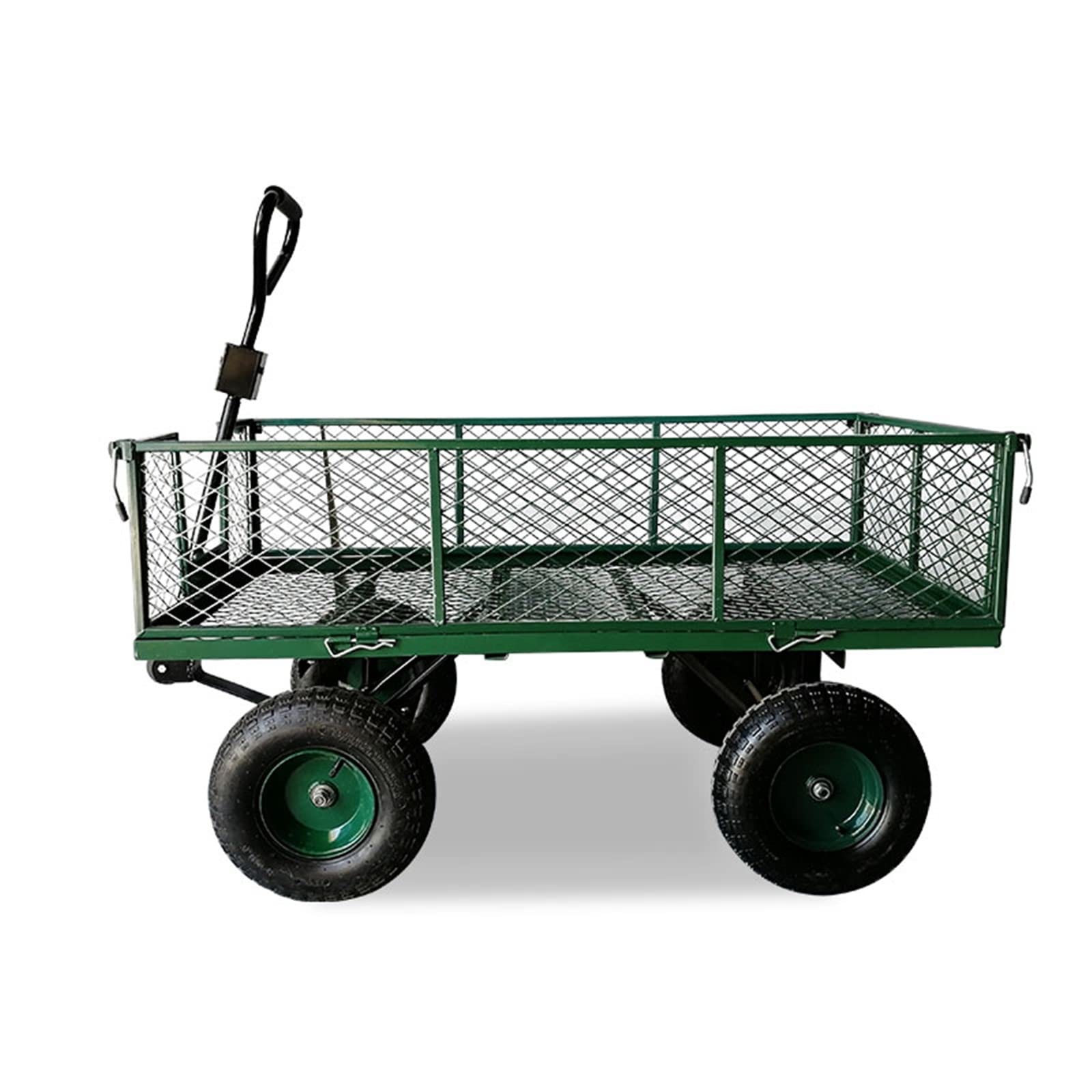 XZEIT Carts with wheels Four Wheel Flat Trailer Household Trolley Transport Truck Small Pull Truck Gardening Luggage Trolleys Foldable Hand Cart (Color : Dark blue)