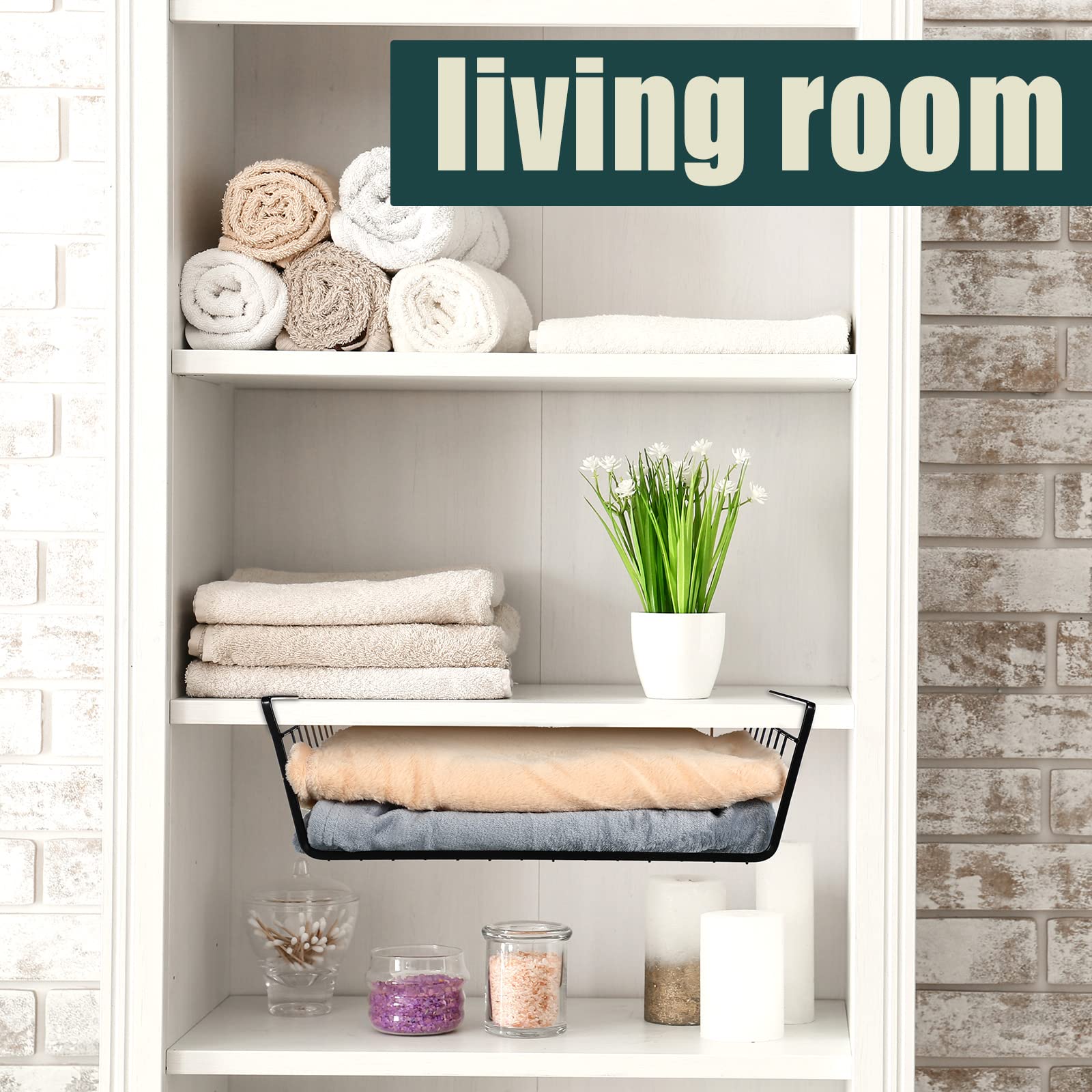 Cabinet Shelf Basket Under Shelf Hanging Basket Organizer - 12.2x8.66x4 ...