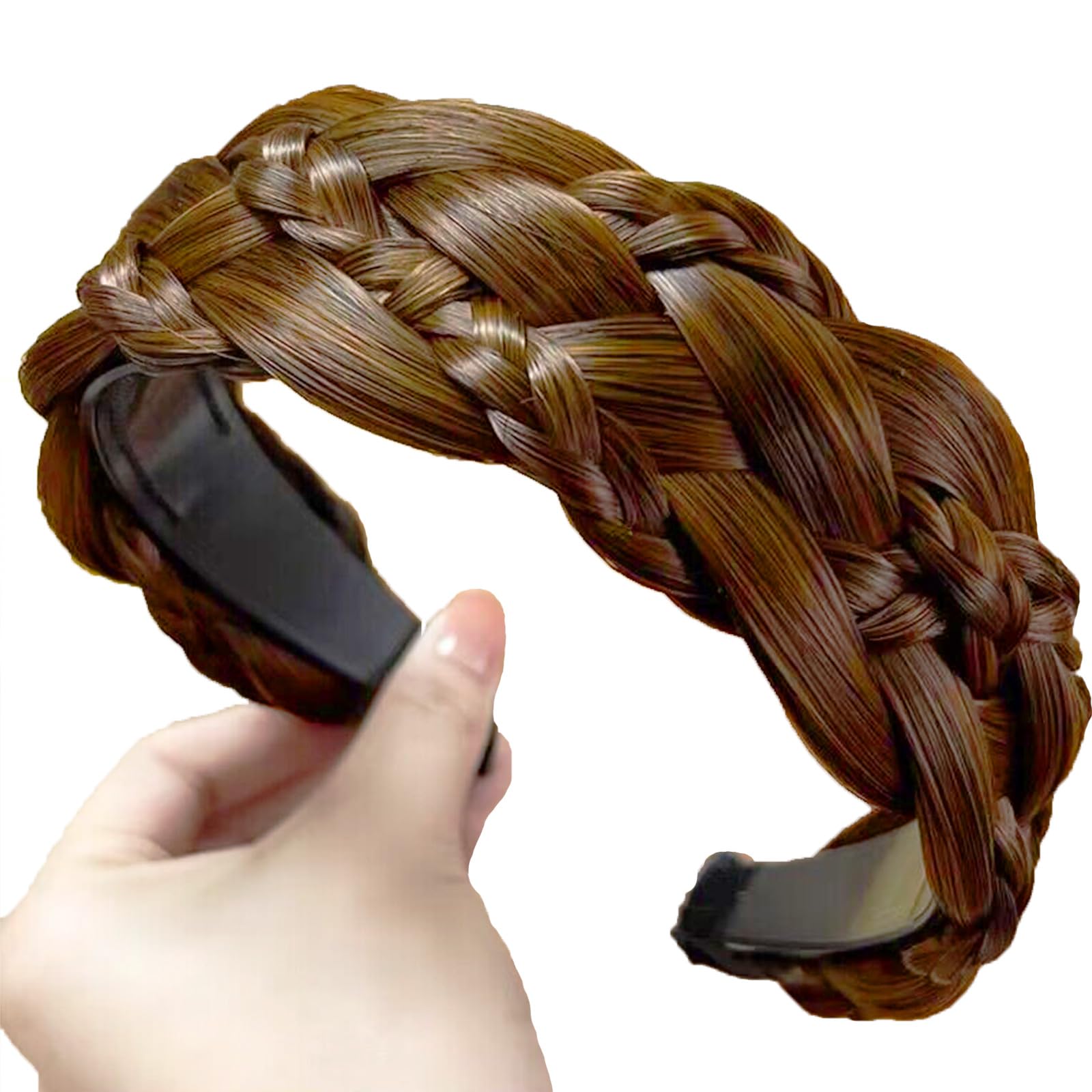 Denlydom Headband 5 Strands Synthetic Hair Plaited Headband Braid Braided With Teeth Hair Band Beauty accessory Stretch Braid Headbands Hairpiece for