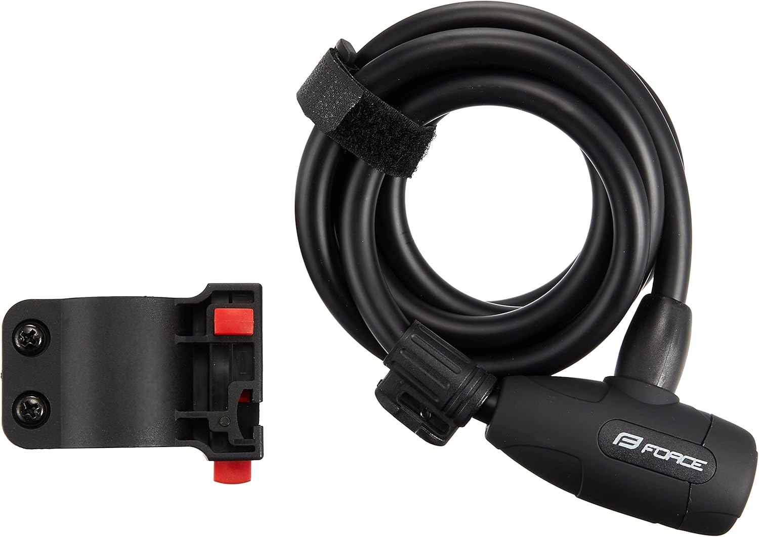 Force 80015 Coil Lock with Holder, 70.9 inches (180 cm), Black