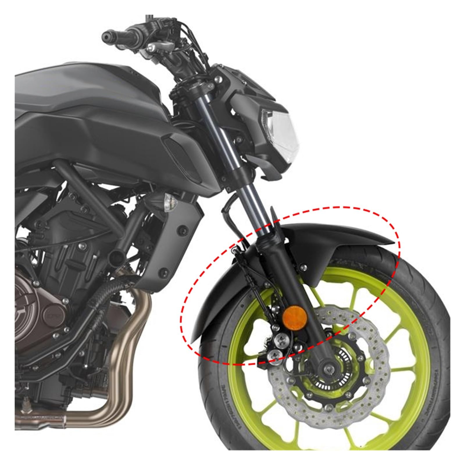 Garde-boue Avant Pour Yamaha MT-07 (2018-2023) – Noir – Plastique Résistant – Anti-éclaboussures – Protection Pneu Et Carrosserie