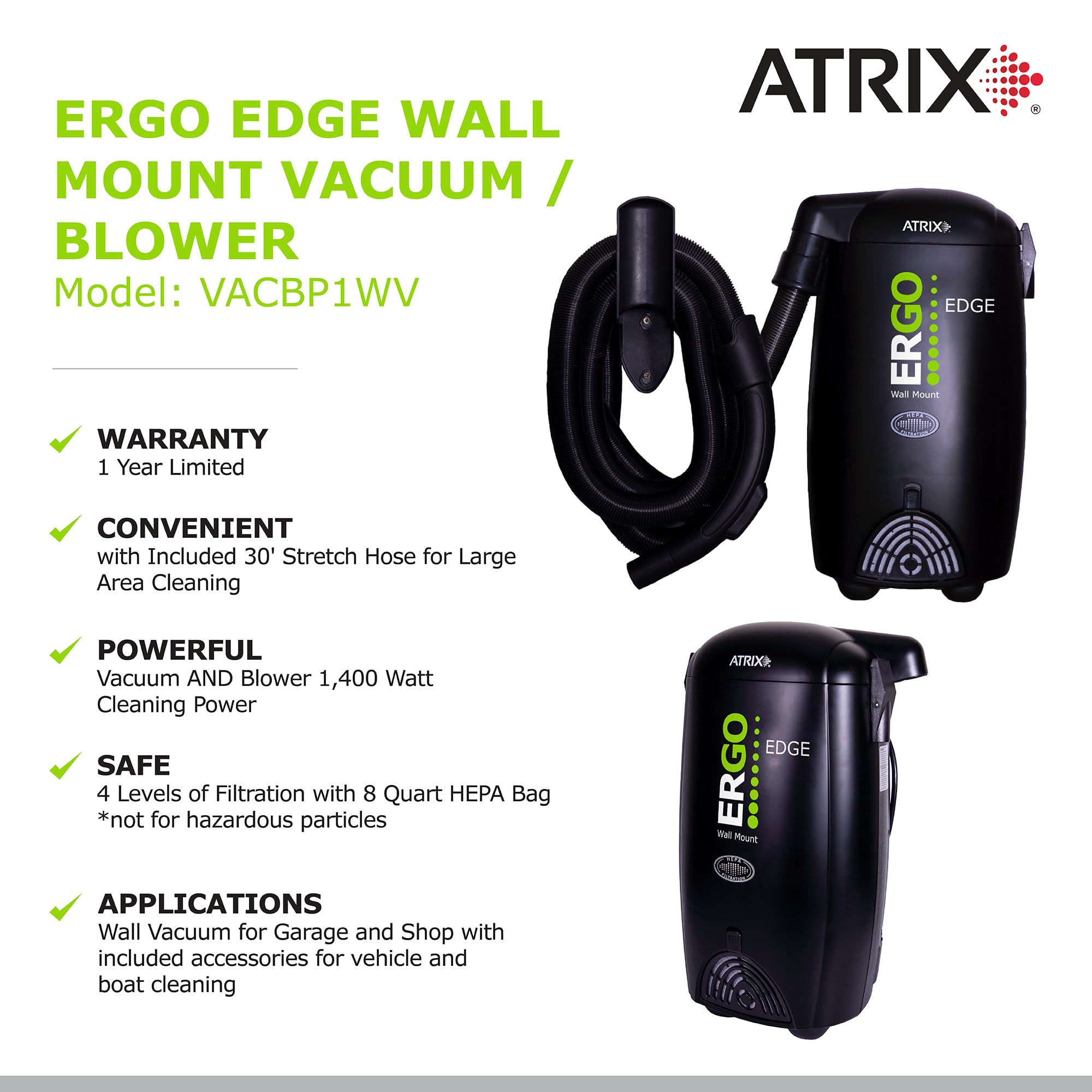 Amazon.com: Atrix Ergo Edge Canister Shop Vac - Wall Mounted