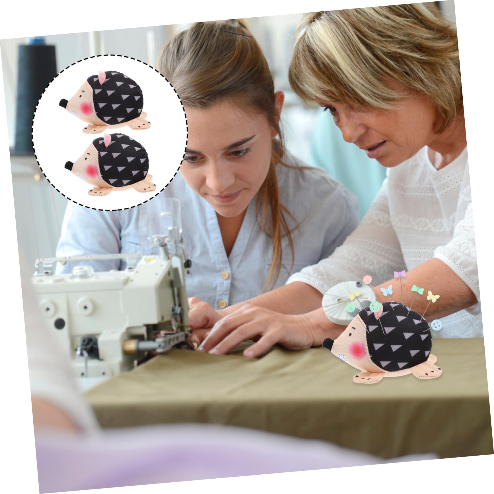 Puntaspilli A Forma Di Riccio - Con 200 Spilli Inclusi, Per Cucito, Ricamo, Decoro, Colore Nero - Foto 8