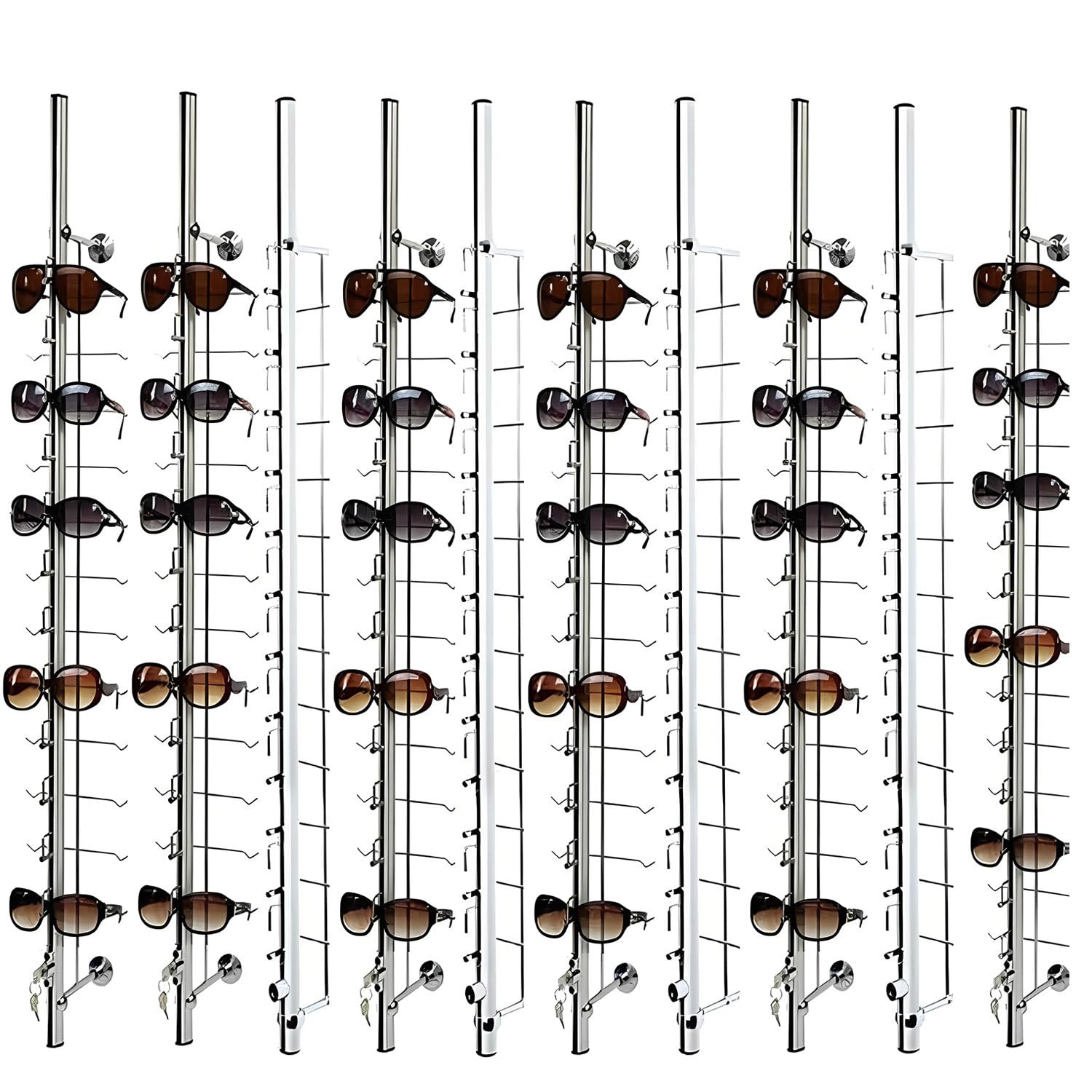 Barra colgante para exhibición de gafas, soporte de pared para gafas, adecuado para escaparates de gafas de tienda, almacenamiento en el hogar ( )