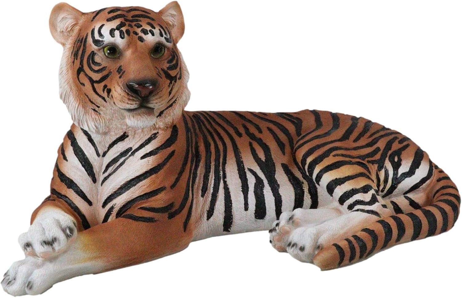 Ebros Gift Large Exotic Orange Striped Bengal Tiger at Rest 15" Long Statue Jungle Apex Predator Home Garden Outdoor Patio Decor Figurine Rainforest Tigers Tigress Cubs Realistic Resin Sculpture