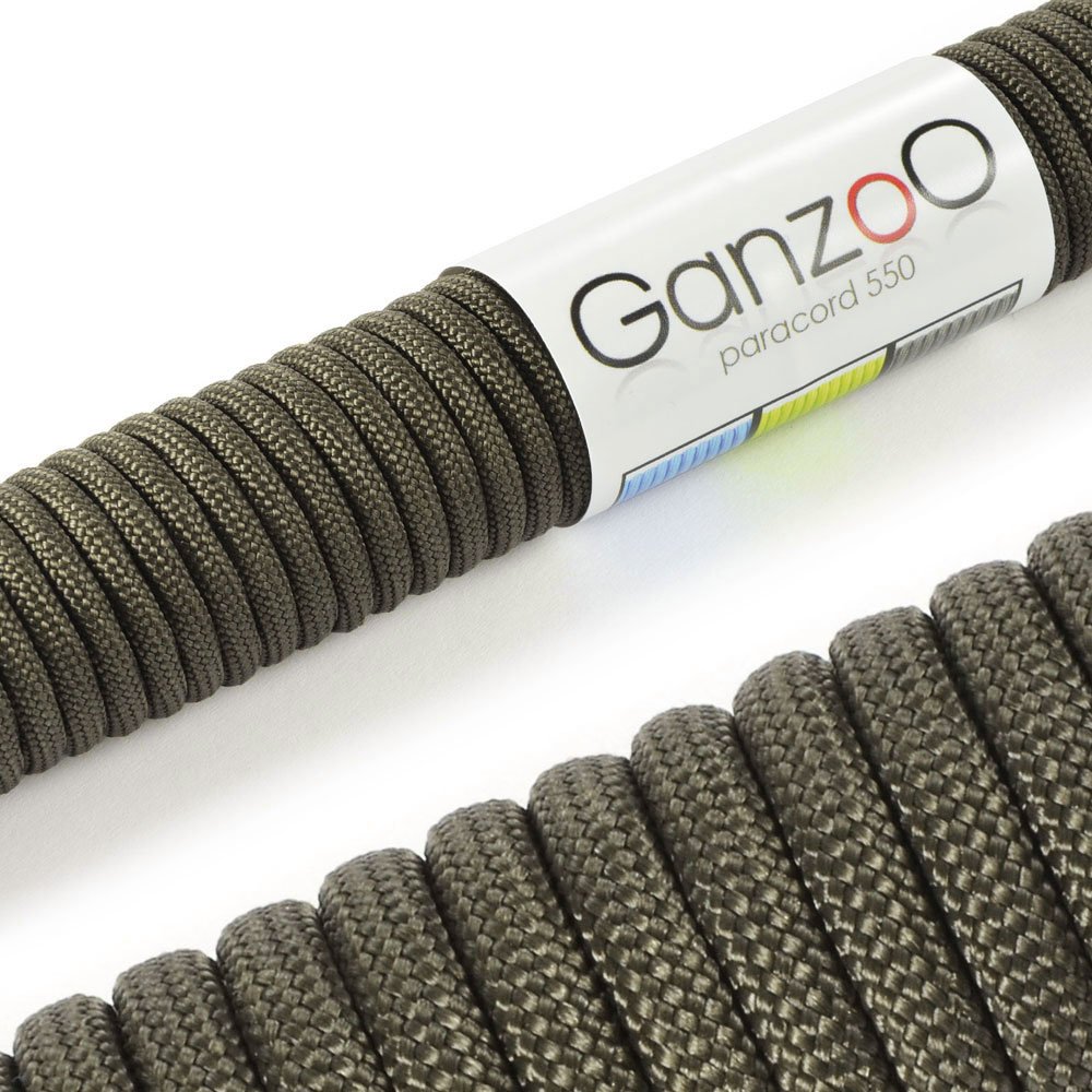 Ganzoo Paracord 550 Tipo 3, Cuerda 4 mm 100 m con 7 hebras Interiores, Funda poliéster/Nylon, para Outdoor Camping Supervivencia, rutas de Trekking, asegurar Tienda, Collar y Correa Perro, Oliva — view 38
