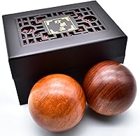 Vista 1 de 2 Inches Baoding Balls Chinese Health Exercise Stress Balls Rosewood