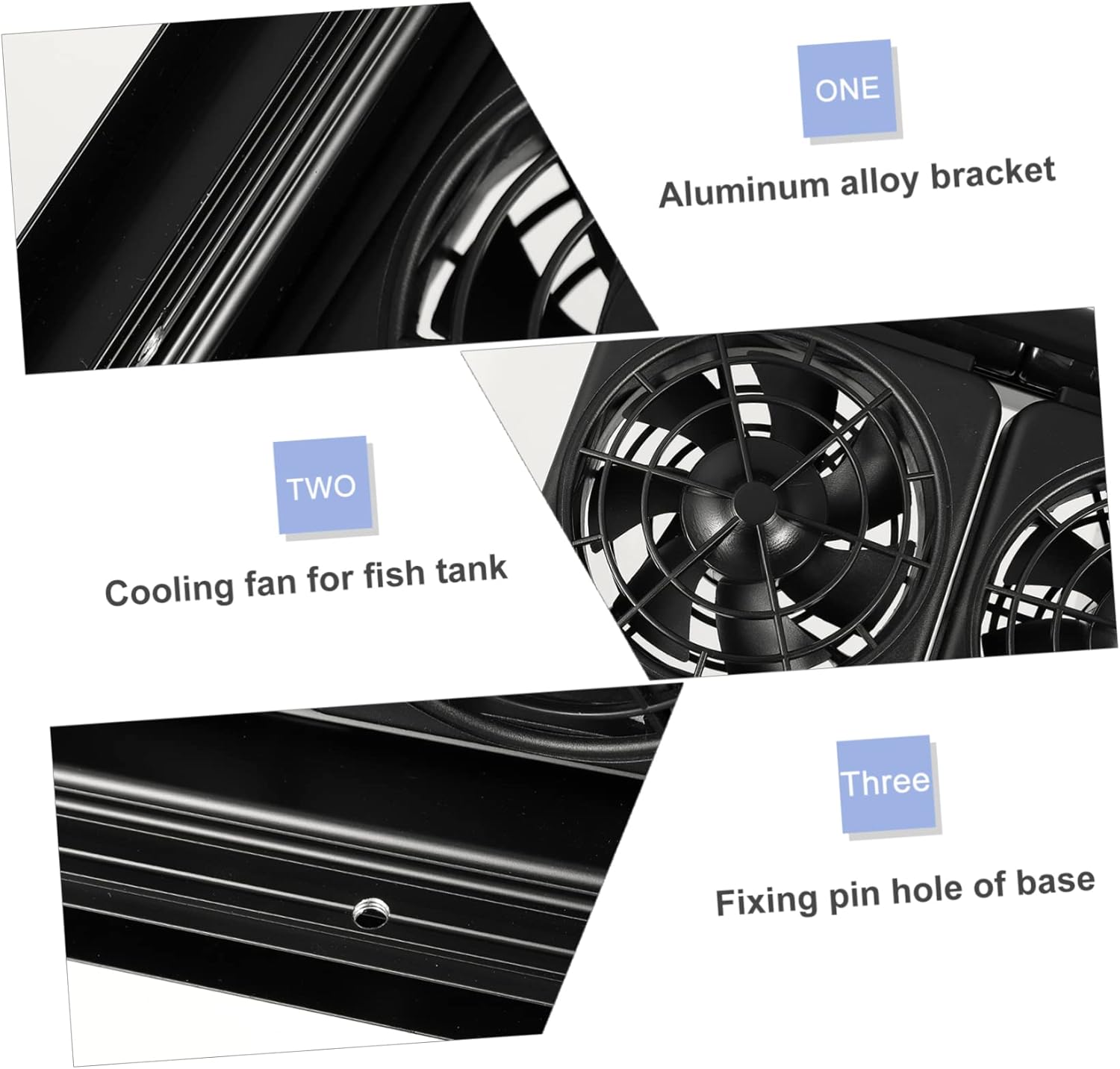 Yardwe Adjustable Fish Tank Cooling Fan Air Chiller for Aquariums Reduces Temperature by Low Noise Tool Installation Energy Efficient Adjustable Wind Settings