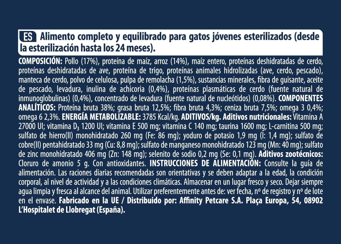 Advance Cat Junior Sterilized, Pienso para Gatitos Junior Esterilizados con Pollo, 10kg
