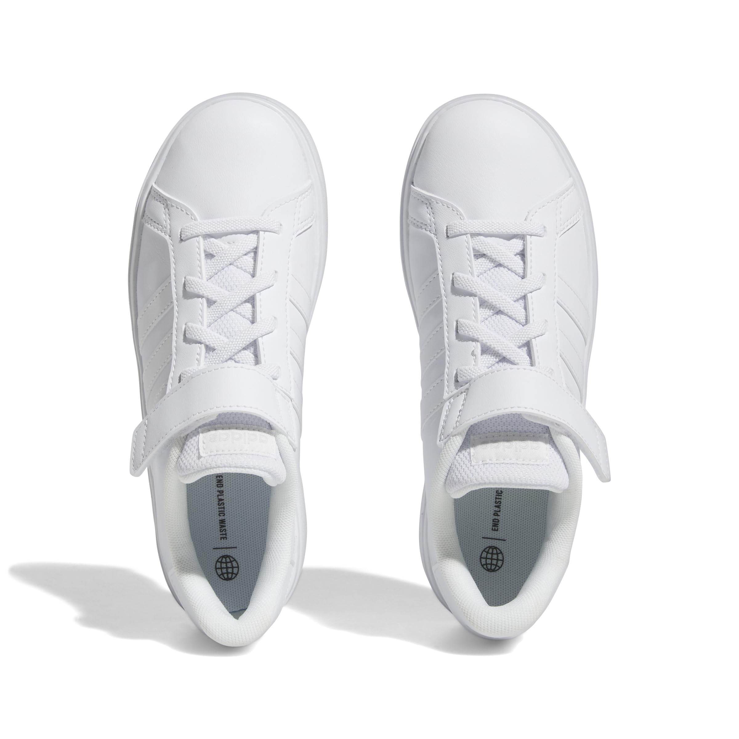 adidas Uniseks - dzieci Grand Court Elastic Lace and Strap, Sneakersy Ftwr White/Ftwr White/Grey One, 28 1/2 EU