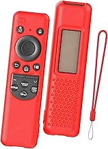 SHOPOFLUX Silicone TV Remote Cover Compatible with Samsung Smart TV - Protective Open Key Case with Lanyard (Red)