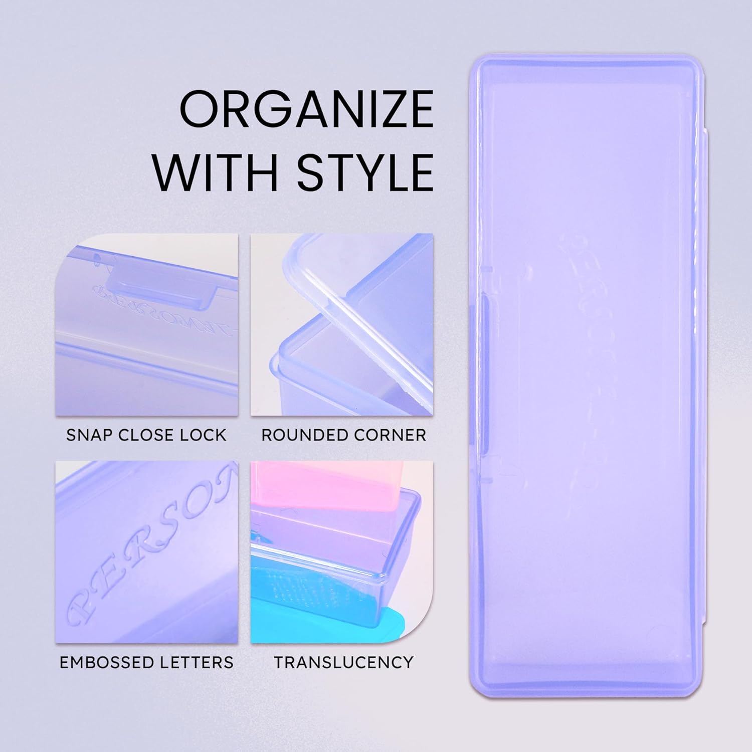 Beauticom Personal Box Storage Case for Professional Manicurist Nails Pedicure (Large Size) (10 Pieces, PURPLE)