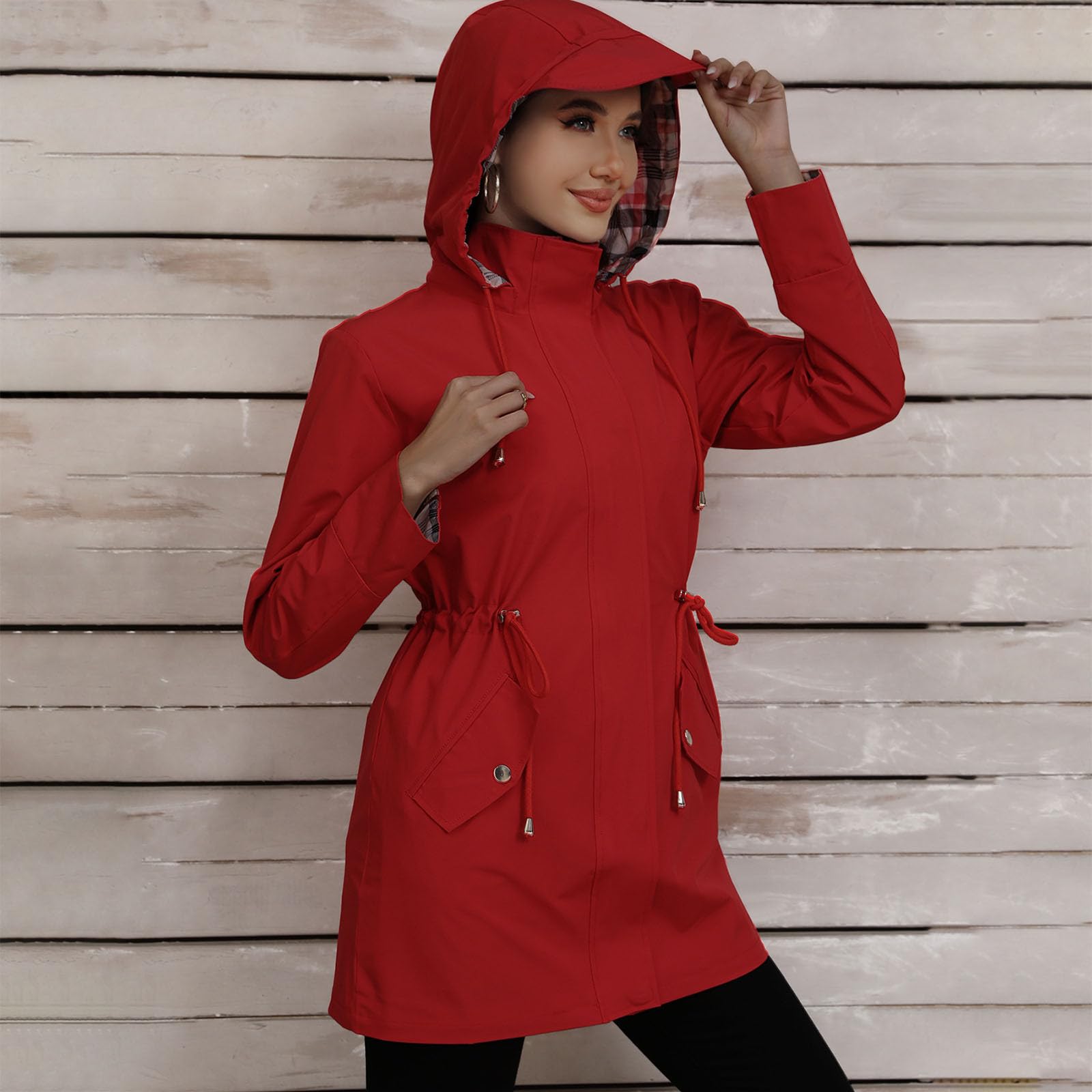 Trenchcoat Damen Kurz Jacke Frühling Wollmantel Freizeit Windjacke Business Wasserdicht Mantel Leicht Bolero Vintage Atmungsaktiv Kurzer