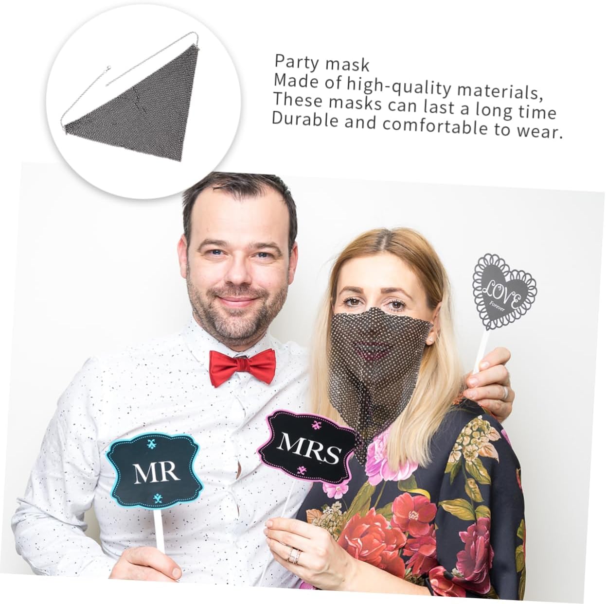 LIFKOME Diamond Half Face Mask Party Mask Performance Paper Dance Halloween Cosplay