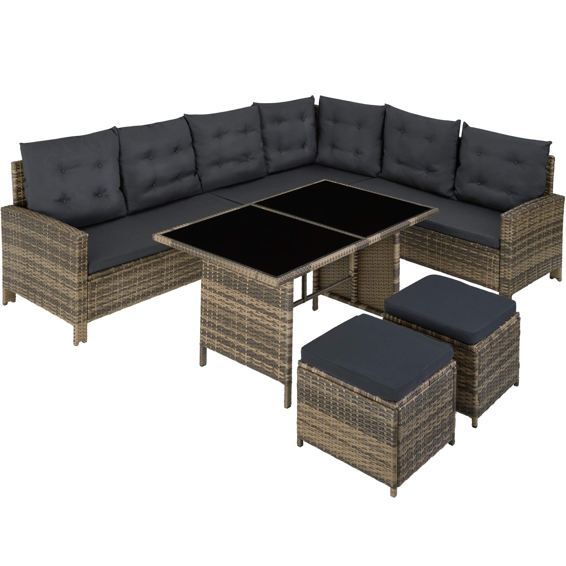 Buy TecTake Rattan Garden Furniture Set 8 Seater Garden Rattan