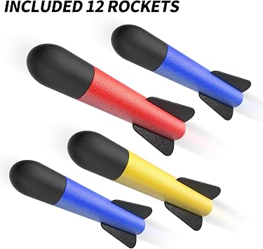 TEMI Rocket Launcher for Children Start up to 100+ ft Kids Outdoor Toy Birthday Gift Toy for Children Boys Girls Age 3 4 5 6 + Years Old