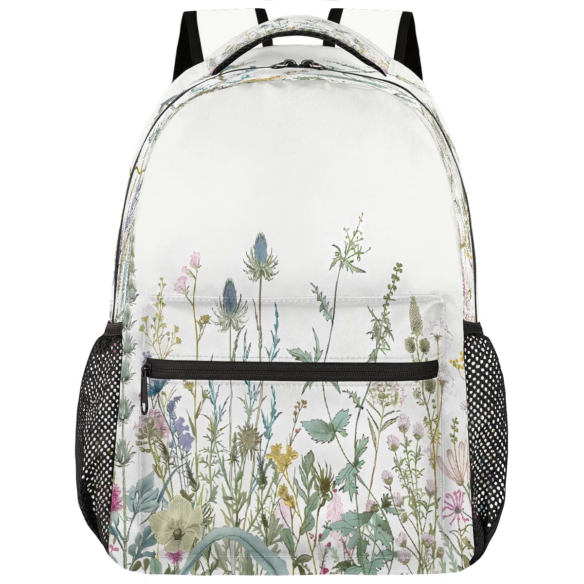 DXTKWL Backpack for Kids Boys Girls Women Men, Wildflowers Leaves School Laptop Backpacks Casual Daypack Travel Rucksack Bookbag for Adults