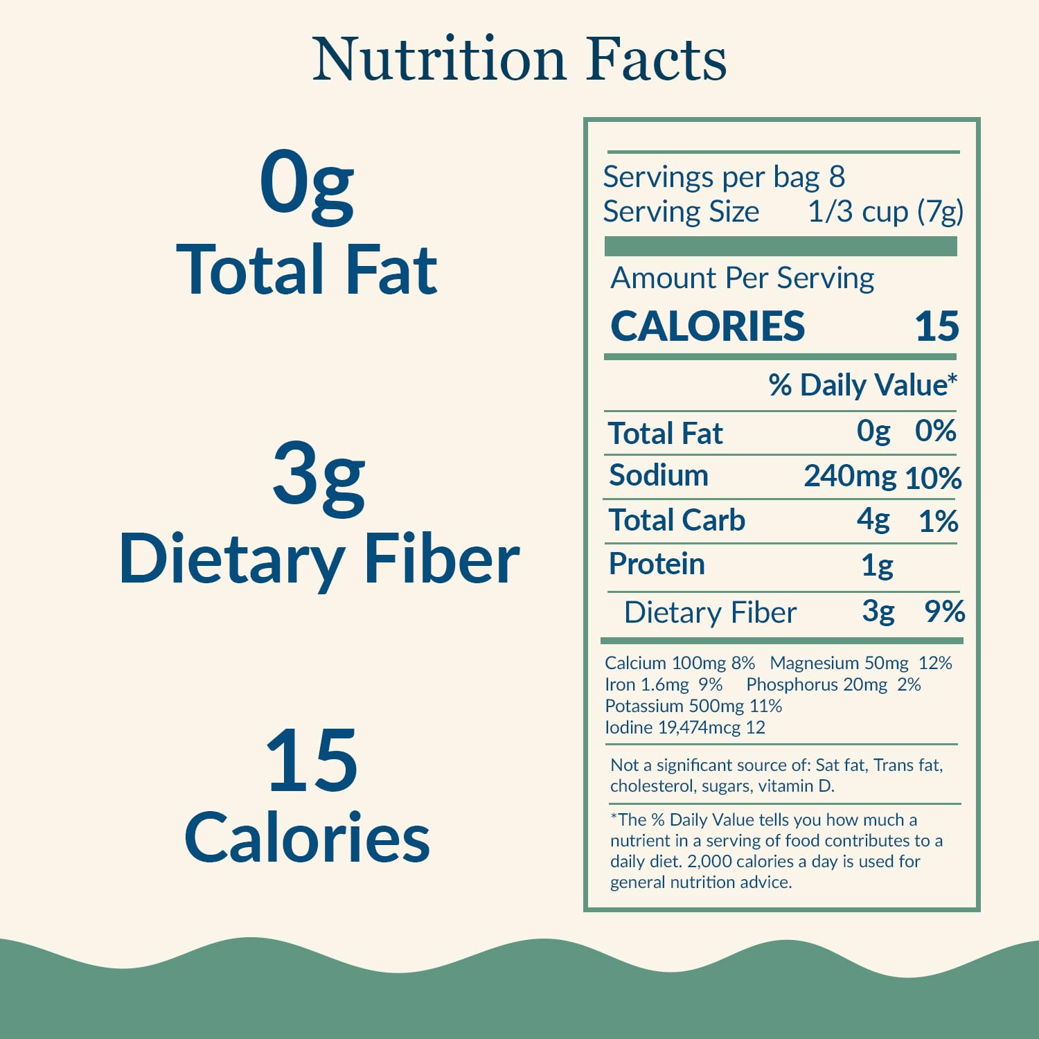 Maine Coast Sea Vegetables Kombu Sugar Kelp Leaf Bag | Organic Seaweed | Low Sodium Salt Alternative | Rich in Iodine | Ideal for Soups, Salads, Cooking | 2 Oz / 56 g (Pack of 5)