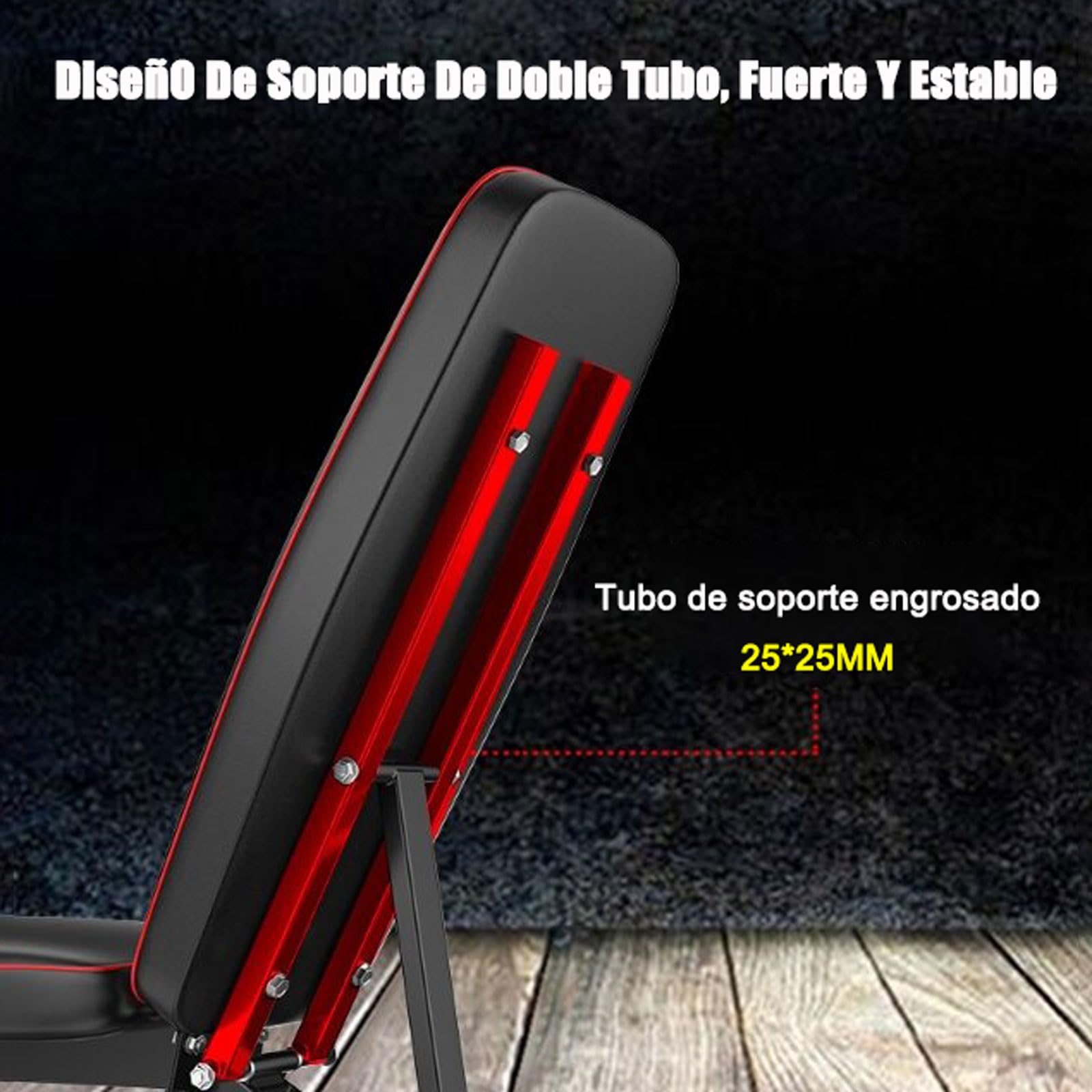 Banco de Pesas, Banco Musculación Multifunción, Banco de Abdominales, Banco Gimnasio, Banco de Entrenamiento para Fitness, Banco Inclinado con Respaldo AjustableBlack,48 * 162 * 111CM