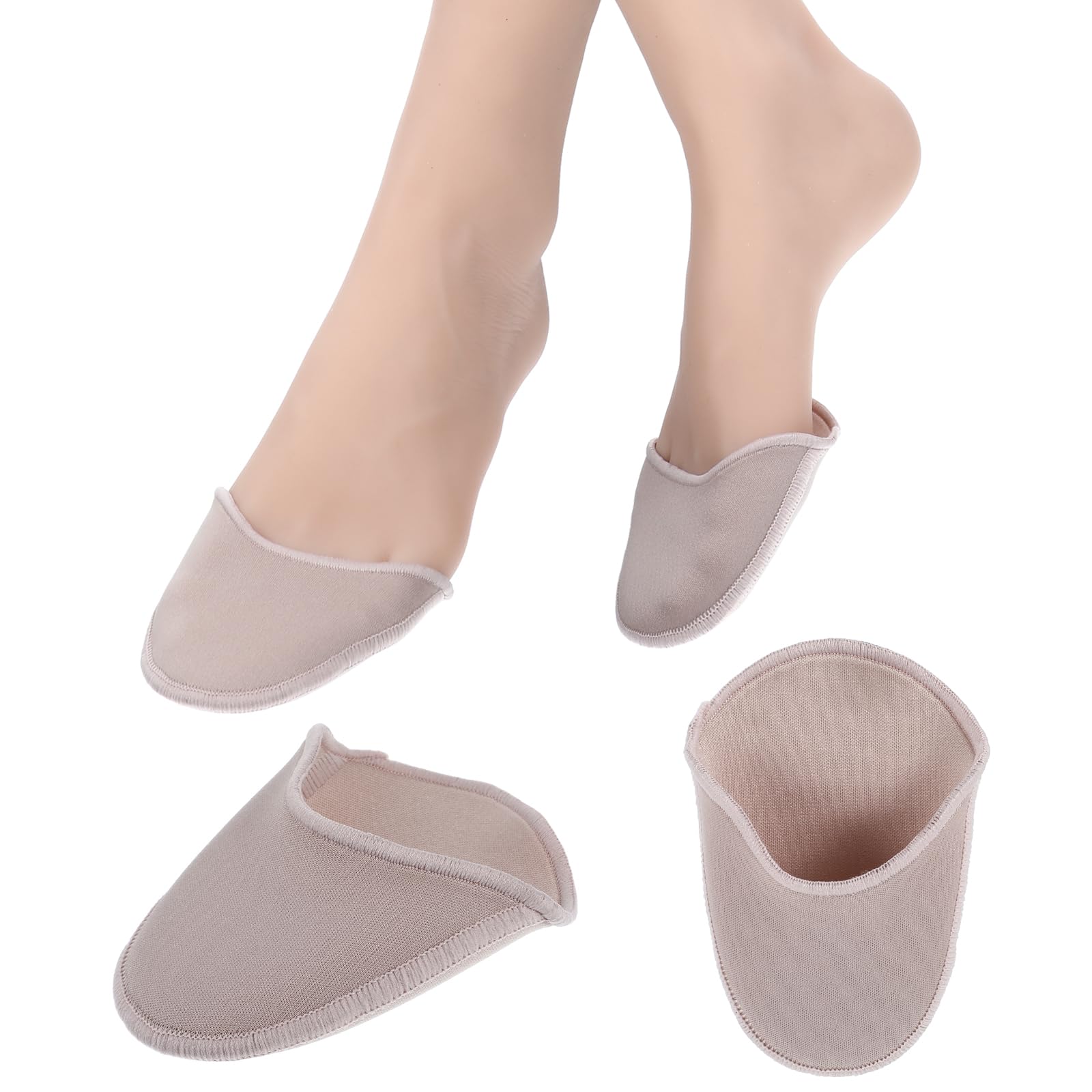 Abeillo Ballet Pointe Shoe Toe Pads, Knitted Fabric Toe Cap Cover, Half Socks for Women, Relief Forefoot Pain Point Shoes Toe Wrapped Protector Cushion, Anti-Slip Toe Half Socks (Long)