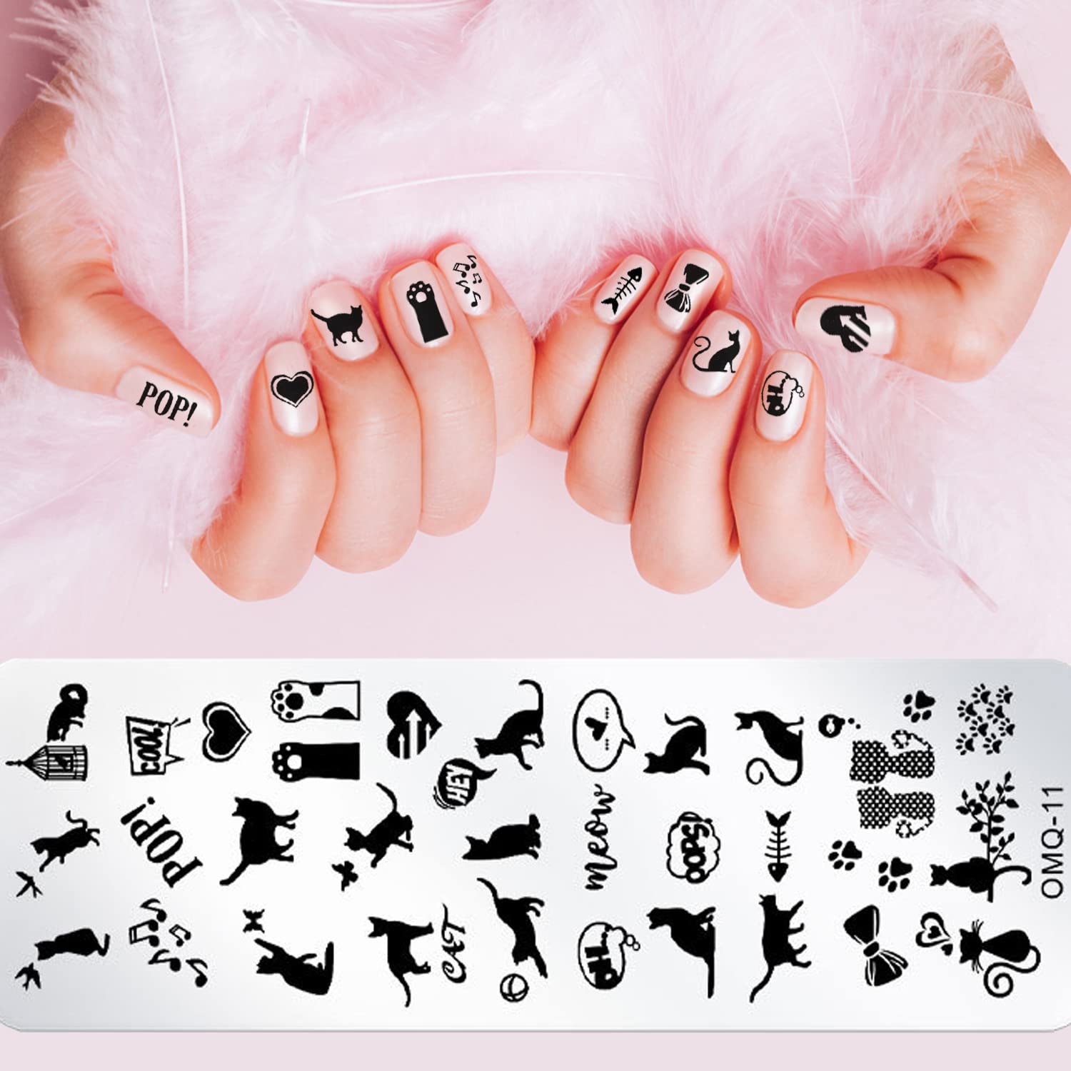LEEQBCR 4-teiliges Set Nagelpräge-Schablonen – Stahlformen Für Nageldesign Mit Mustern