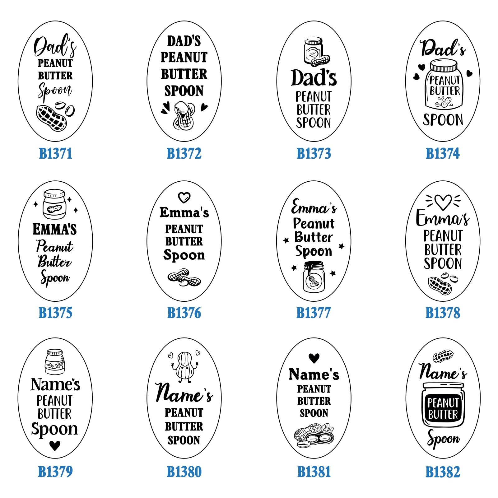 Custom Engraved Name Peanut Butter Spoon, My Peanut Butter Spoon Funny Engraved Stainless Steel Spoon,Gift for Moms Dad Boy Girl Women Men Birthday Christmas Valentine's Day Mother's Day Gifts