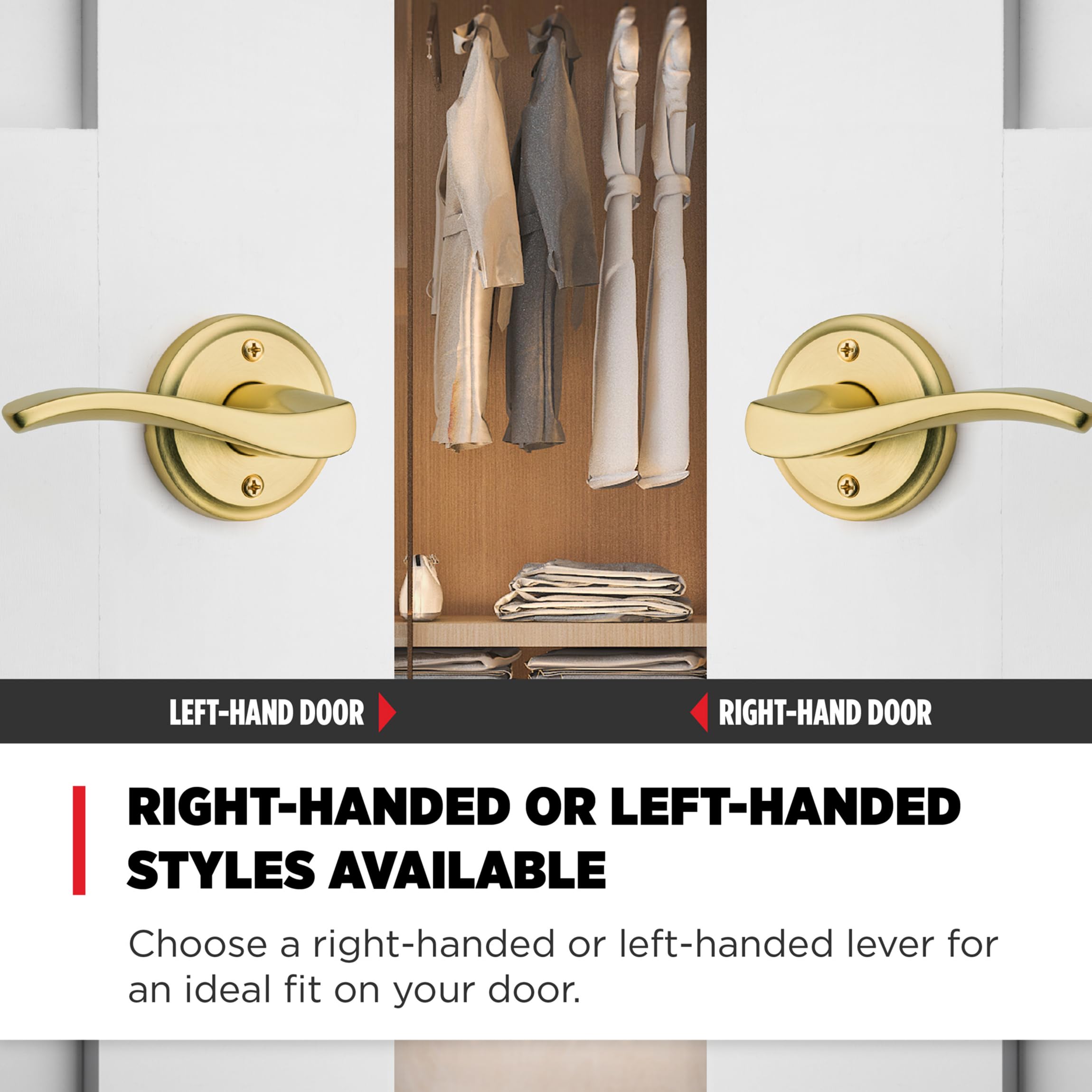 Kwikset Sedona - Poignée De Porte Intérieure - Laiton Satiné