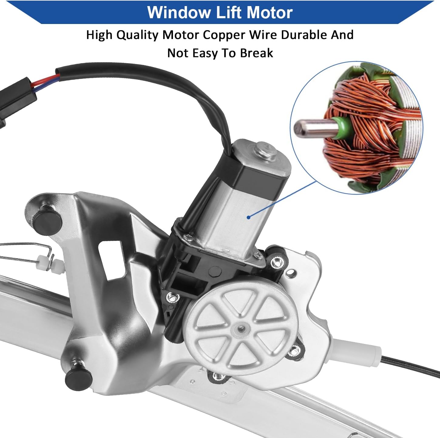 Obaee 741-761 Front Right Passenger Side Power Window Regulator with Motor Assembly Compatible with Buick Lesabre 2000-2005, Replace OE 25769927, 82133, SK741761