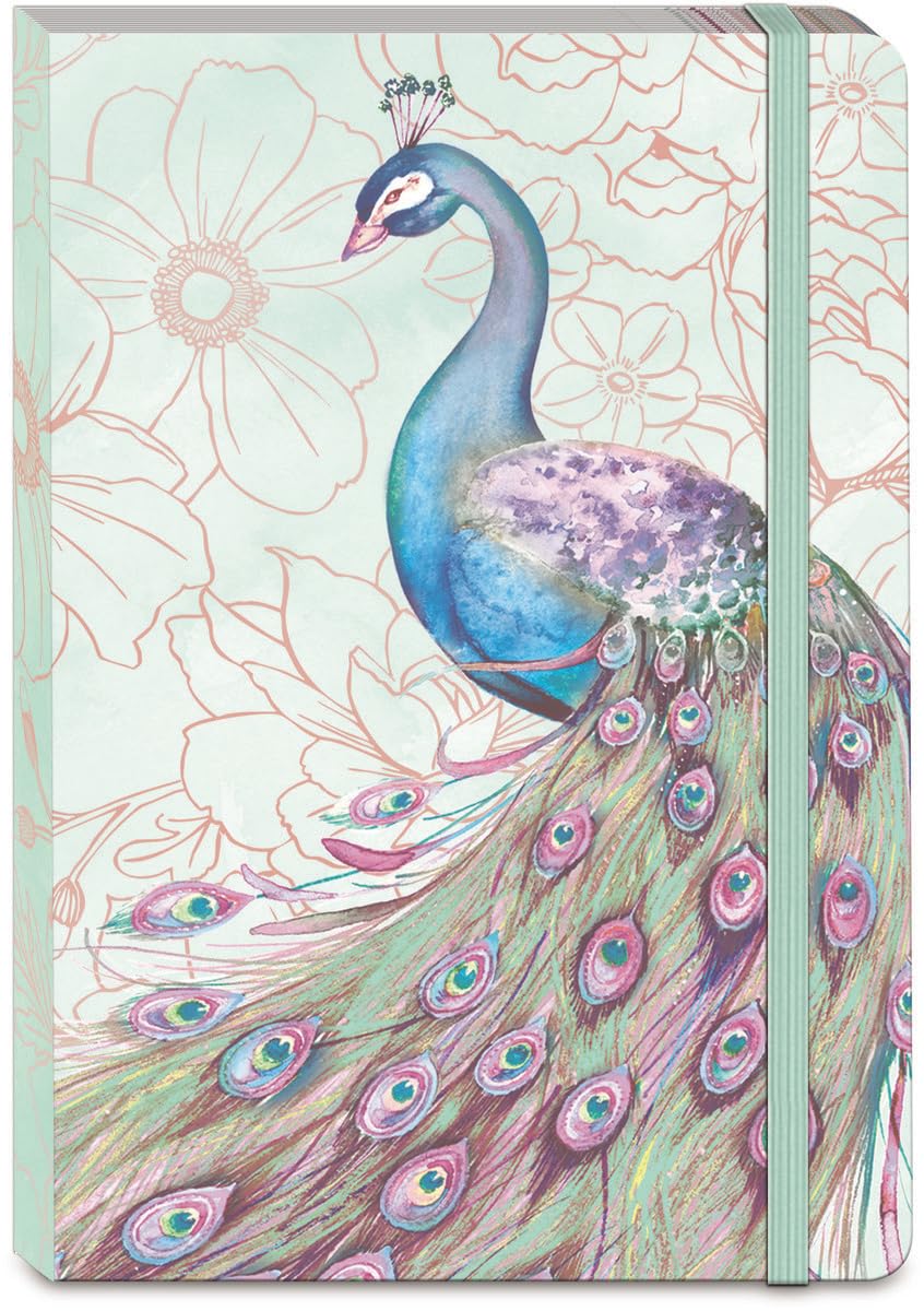 ?Punch Studio Mint Peacock Bungee Journal (44656), 4.5